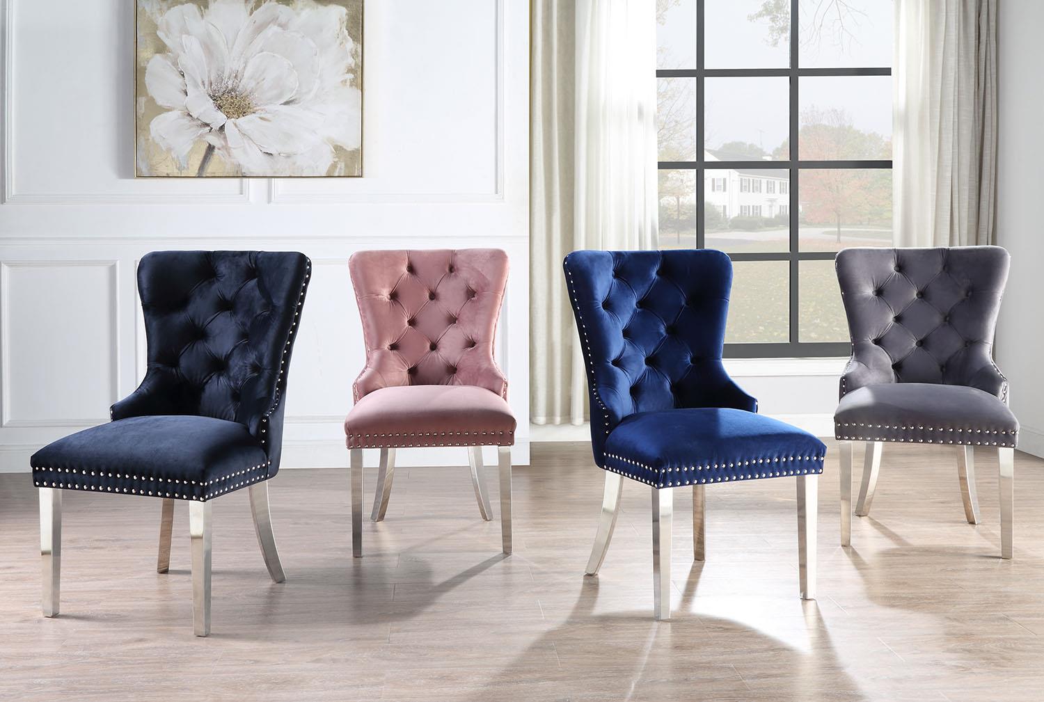 Velvet Dining Side Chair W Chrome Legs Price Per Chair Moq 2 — photo 2