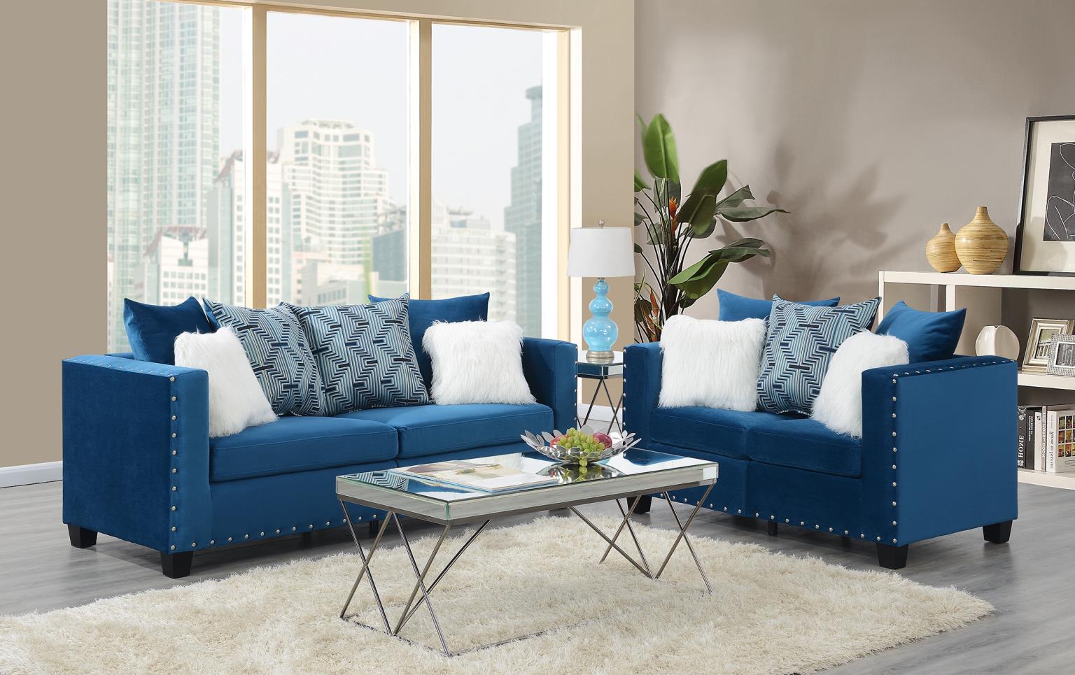 Blue Loveseat
