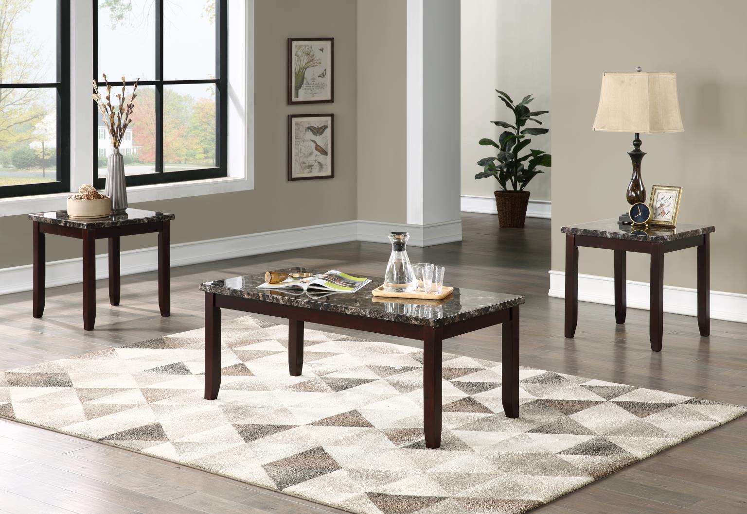 Brown 3 Pk Table Set (3/CN)