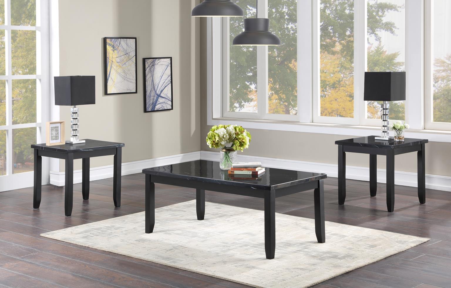 Black Top 3 Pk Table Set (3/CN)