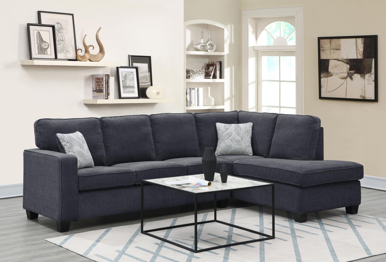 Slate Gray 2 PC Sectional