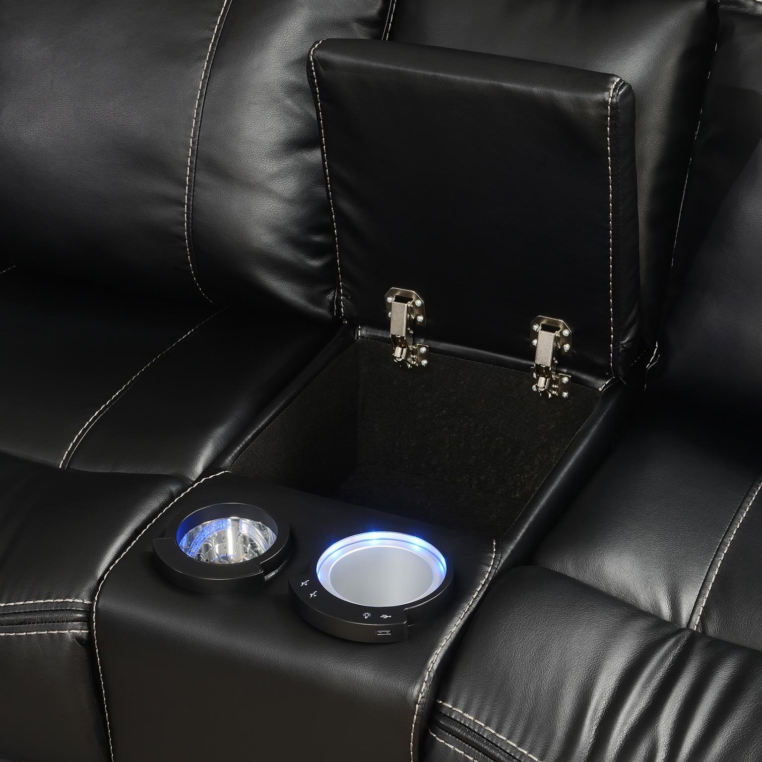 Black 3 PC Power Reclining Sectional (2 Pwr) — photo 2