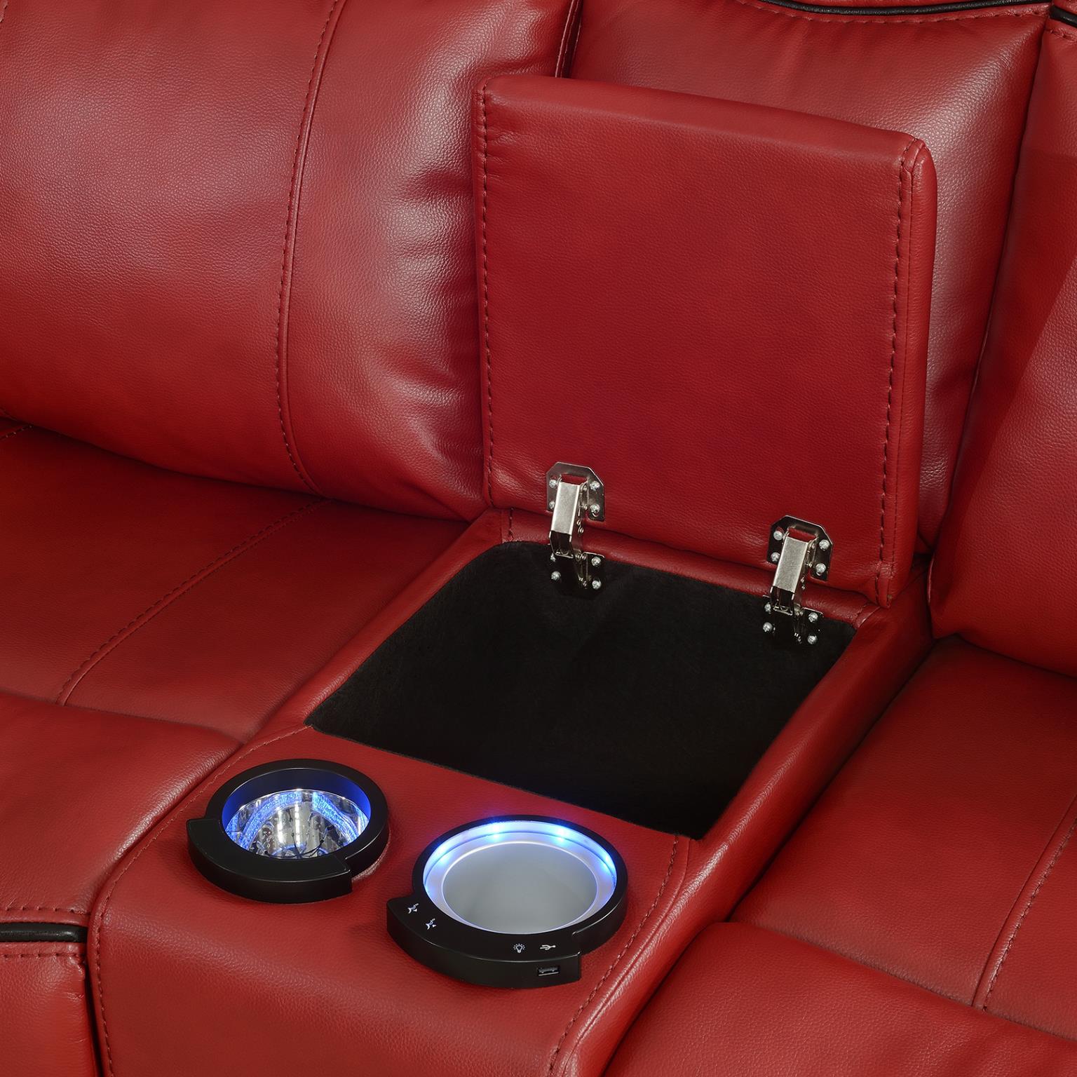 Red 3 PC Power Reclining Sectional (2 Pwr) — photo 2