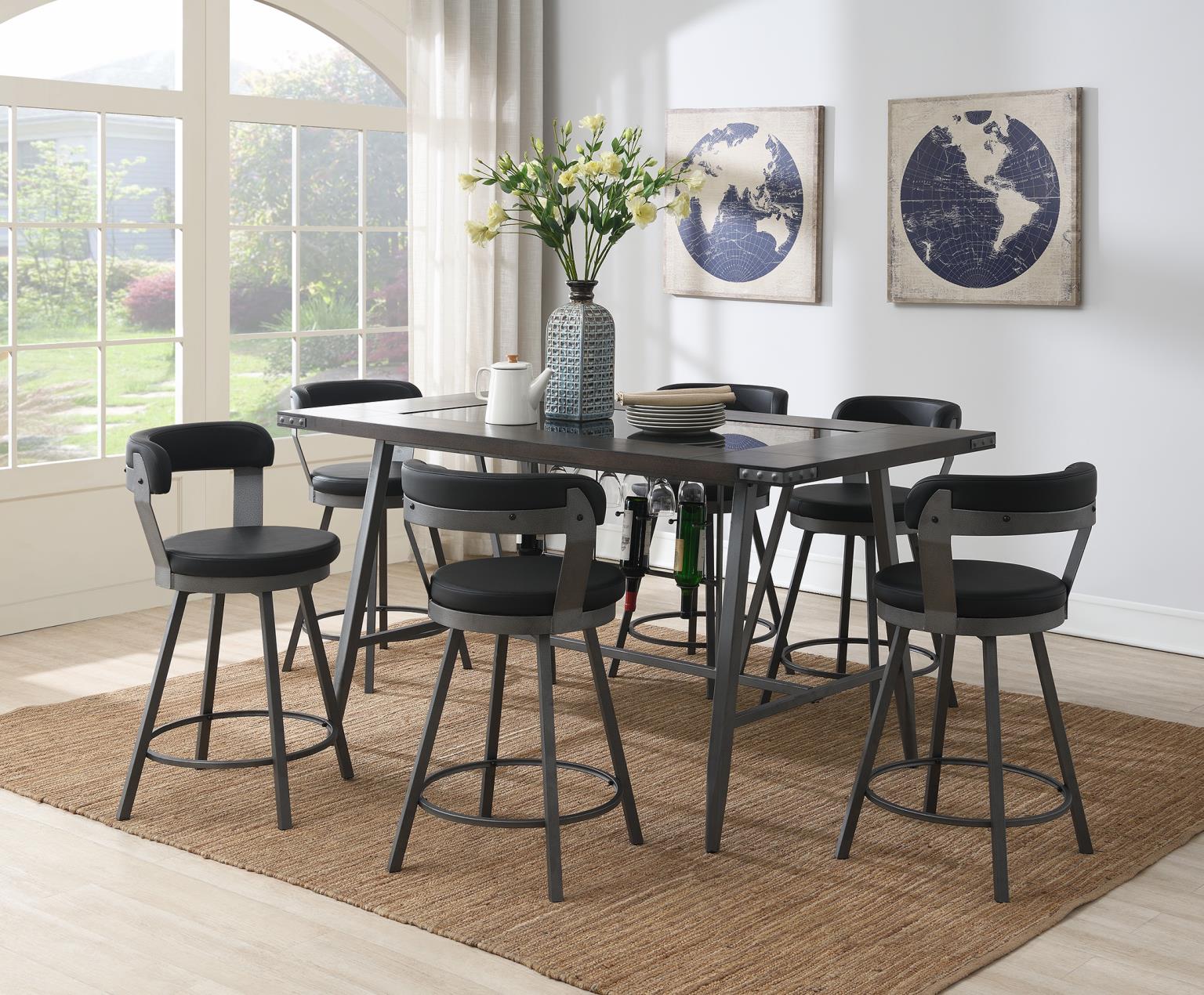 Table & 6 Gray Chairs — photo 2