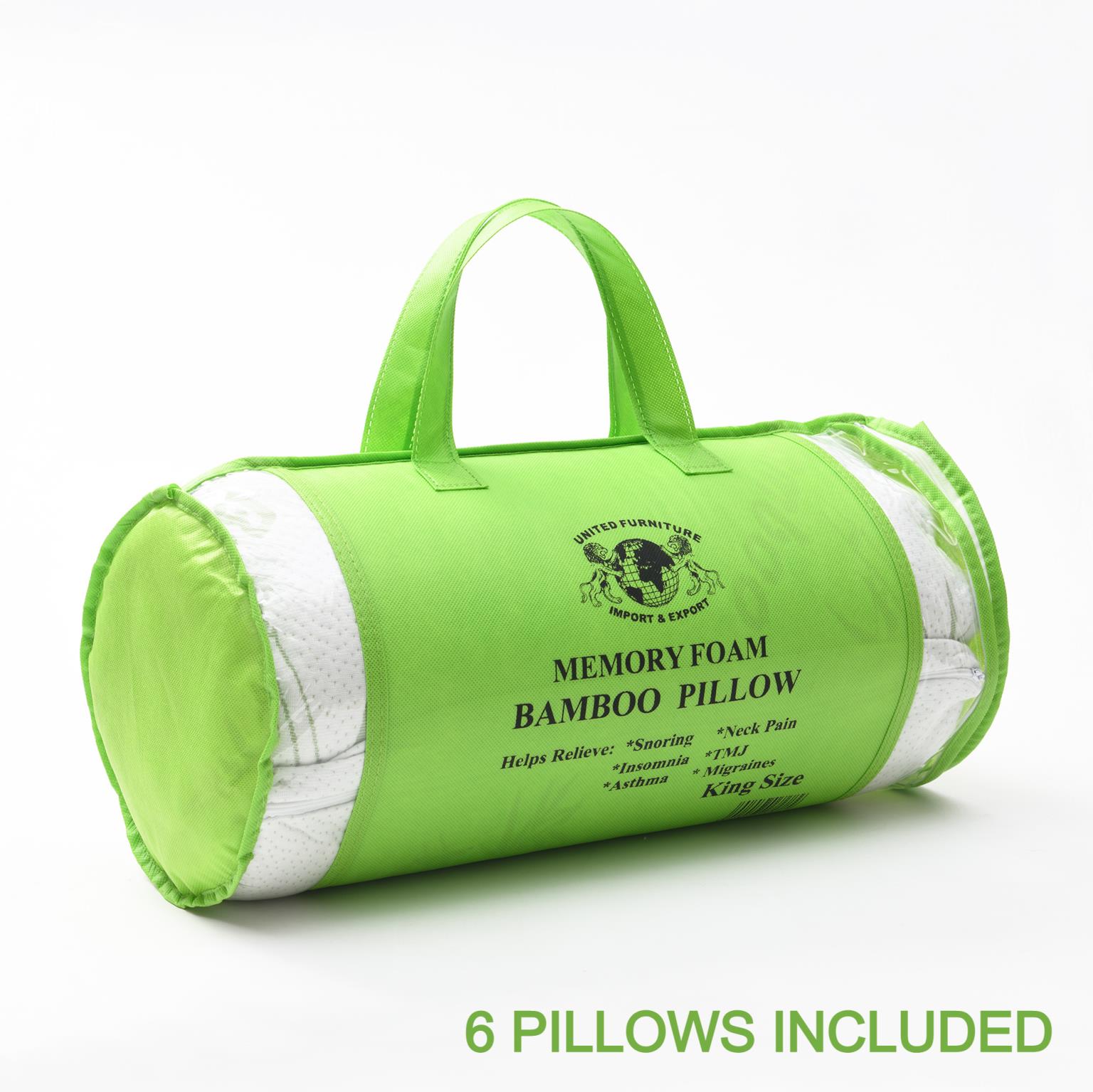 Shredded Bamboo Memory Foam Pillow Set of 6 Pillows — photo 2