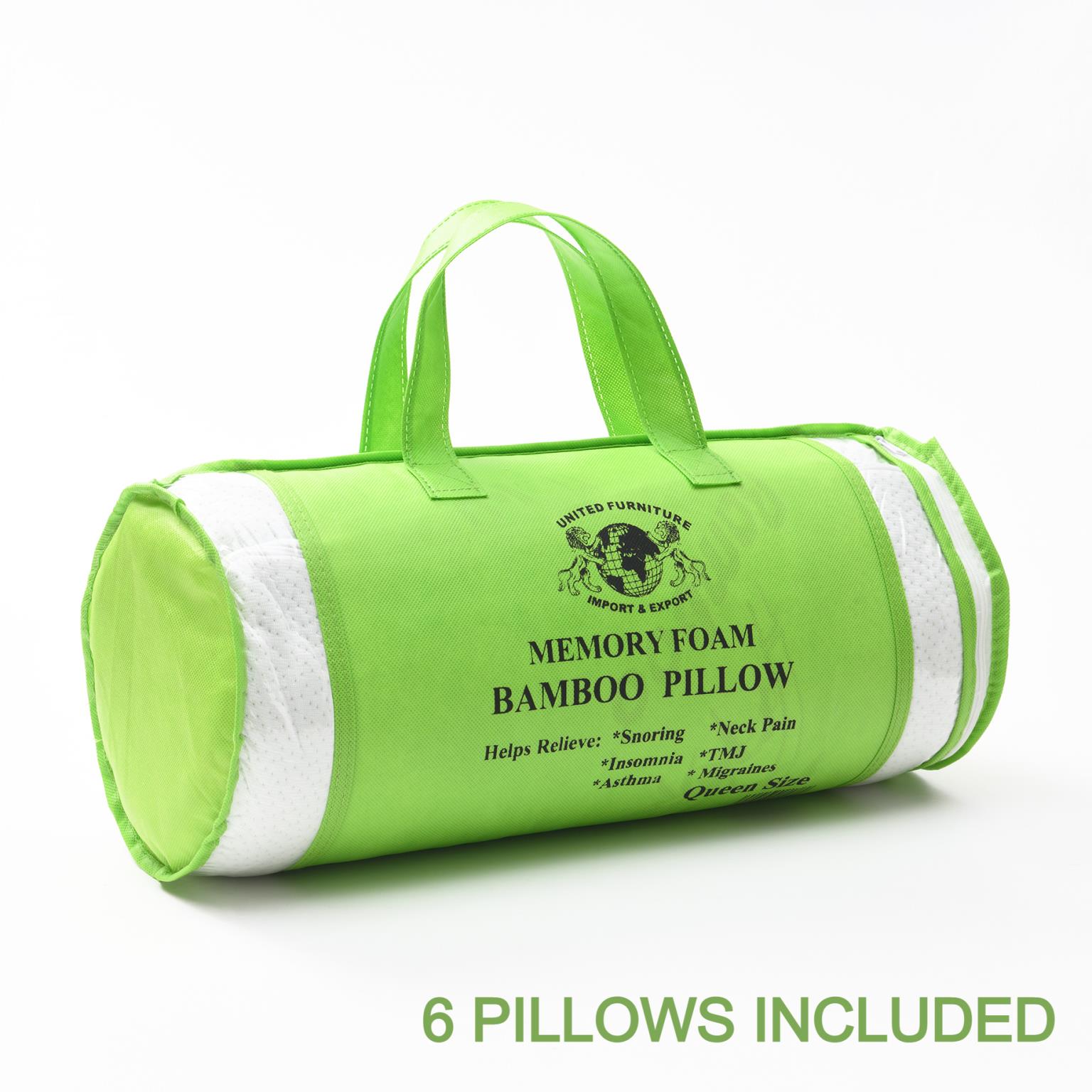 Shredded Bamboo Memory Foam Pillow Set of 6 Pillows — photo 8