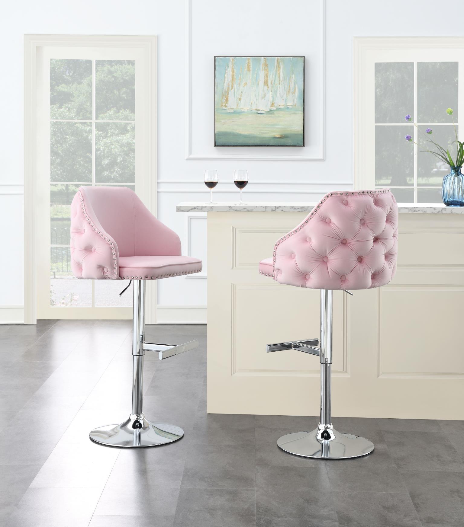 Pink Velvet Bar Stool (Price Per Chair Moq Is 2)
