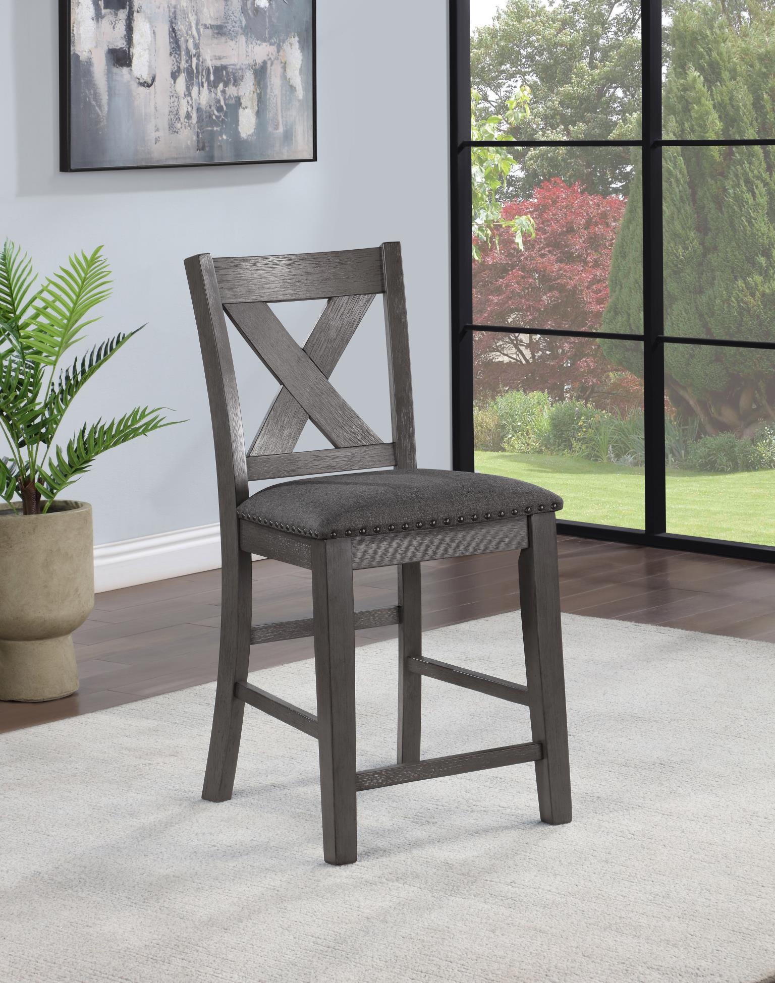 Gray Counter Height Table W/6 Counter Chairs — photo 3
