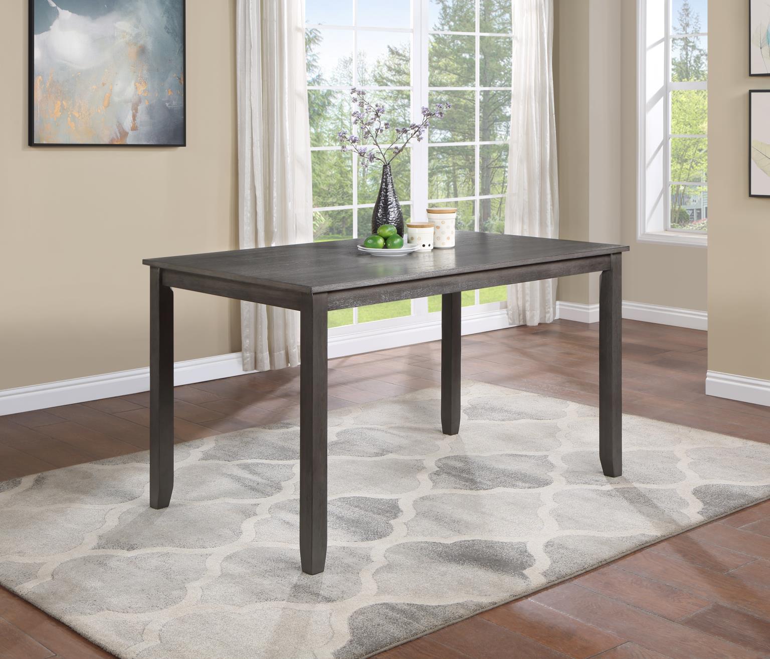 Gray Counter Height Table W/6 Counter Chairs — photo 2