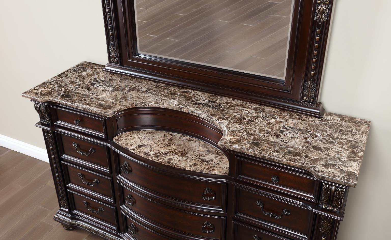King Bed Frame - Dresser - Mirror - Chest - Nightstand — photo 6