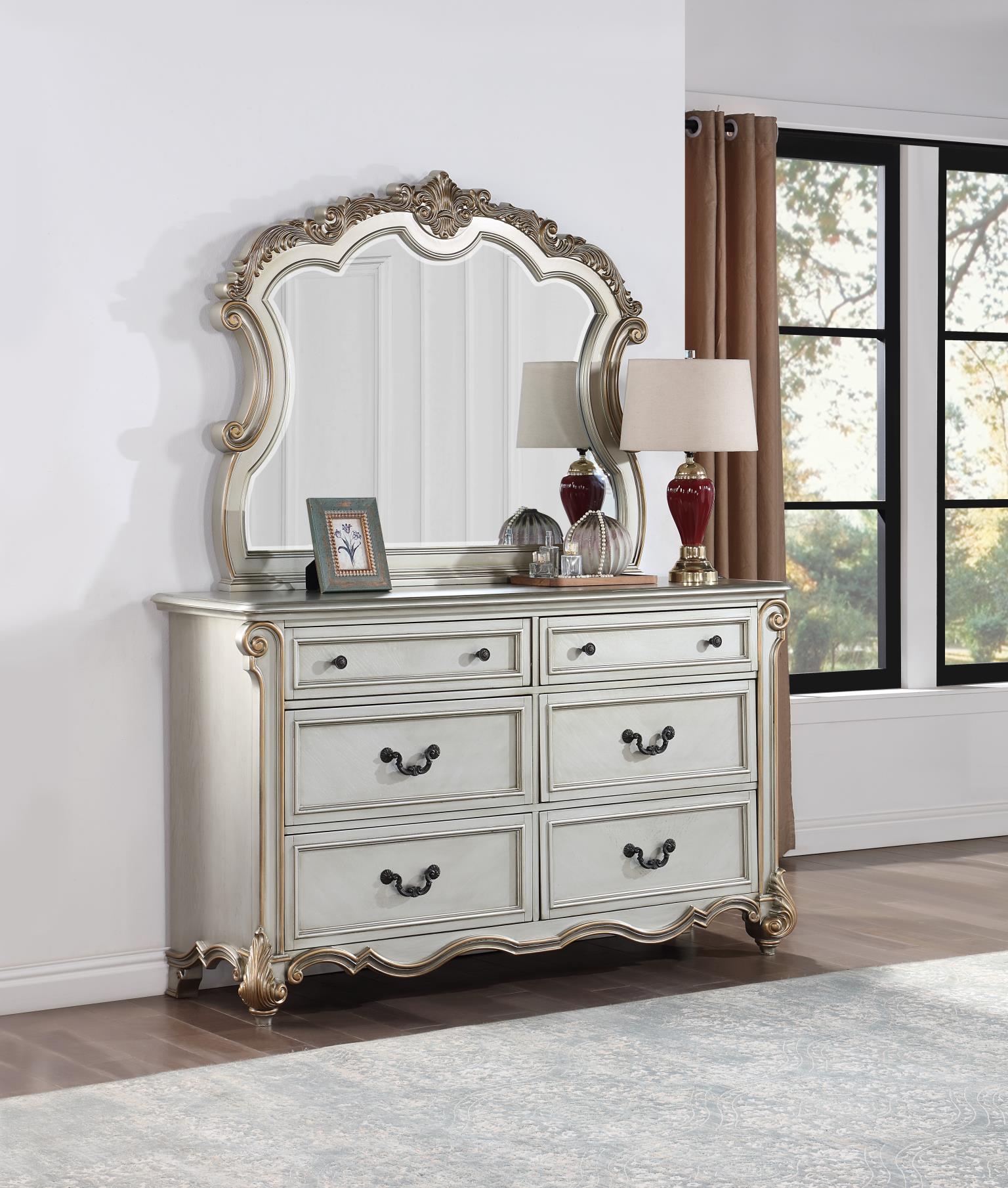 King Bed Frame - Dresser - Mirror - Chest - Nightstand — photo 4