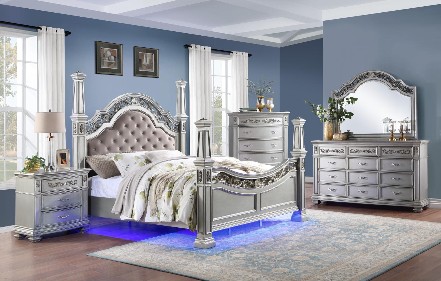 King Bed Frame - Dresser - Mirror - Chest - Nightstand