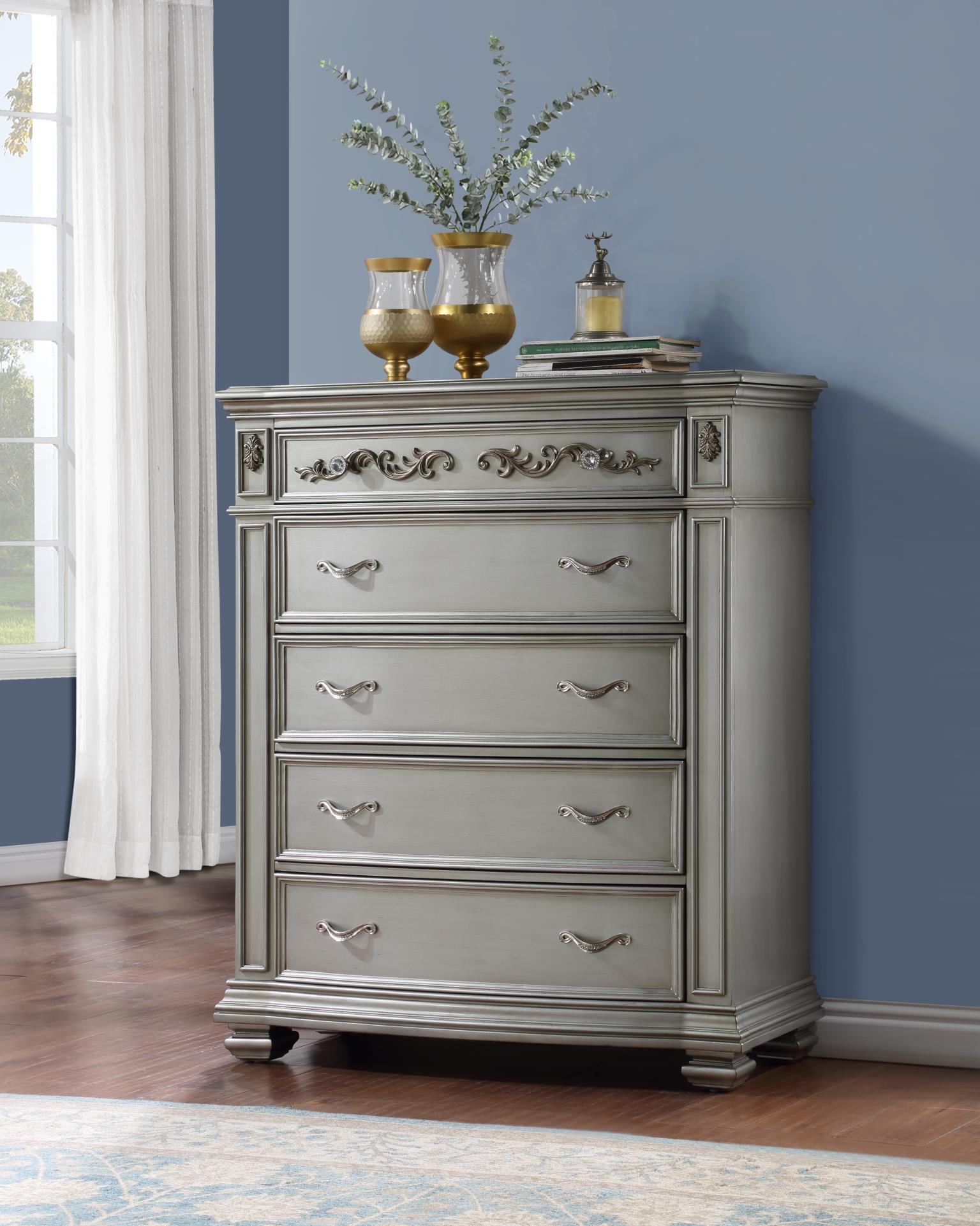 King Bed Frame - Dresser - Mirror - Chest - Nightstand — photo 4