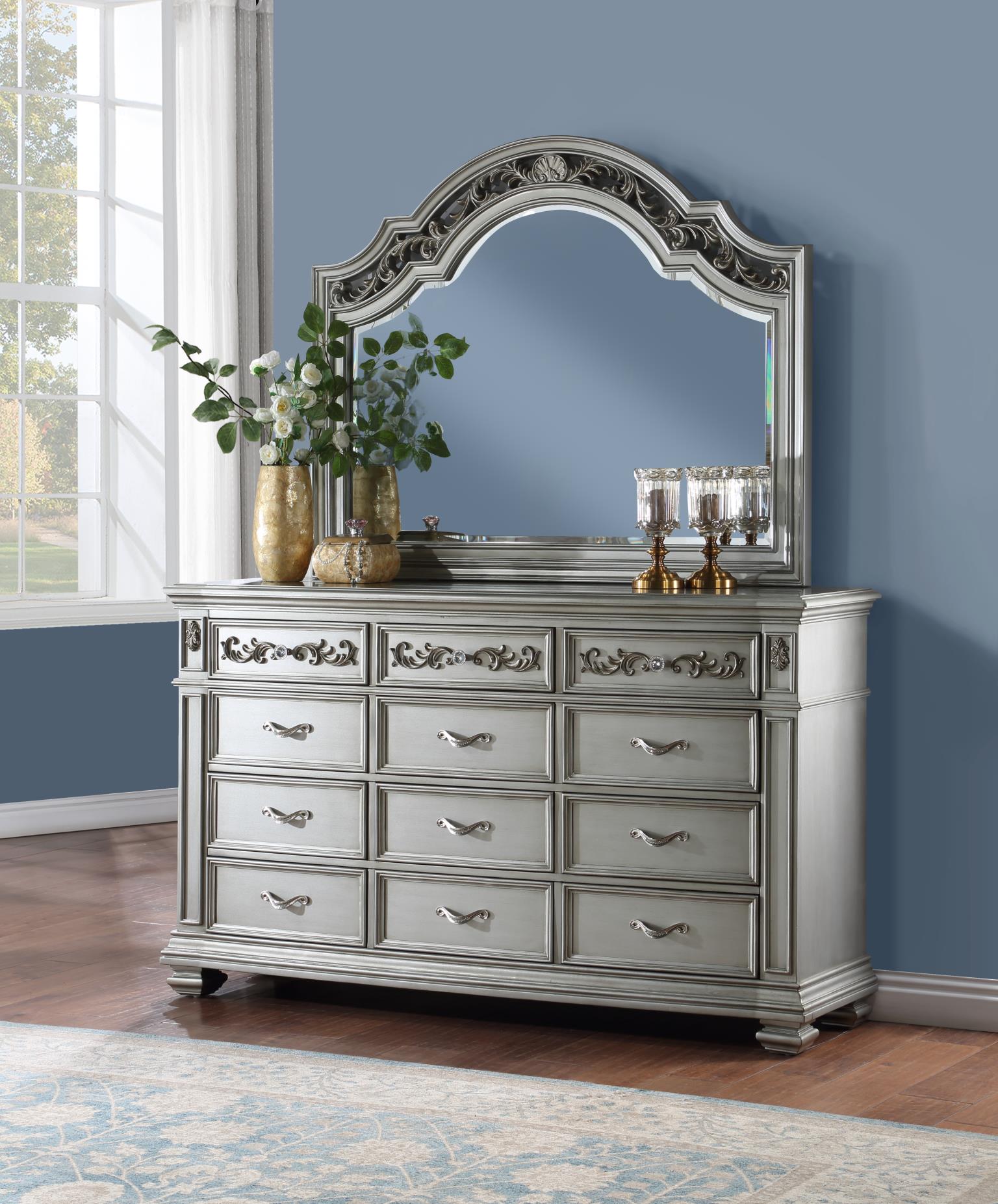 King Bed Frame - Dresser - Mirror - Chest - Nightstand — photo 5