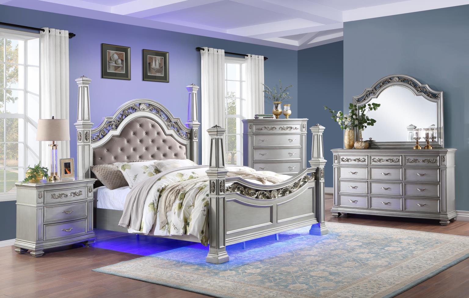 King Bed Frame - Dresser - Mirror - Chest - Nightstand — photo 2