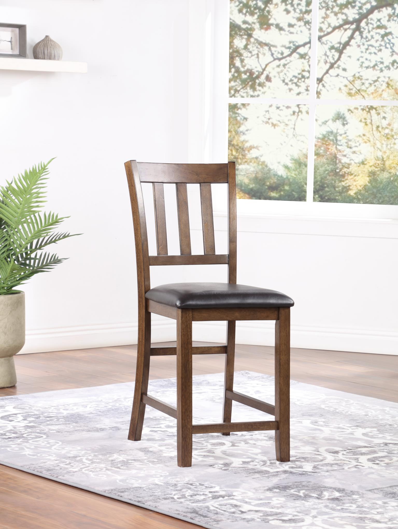 Walnut Counter Table W/ 4 Chairs — photo 2