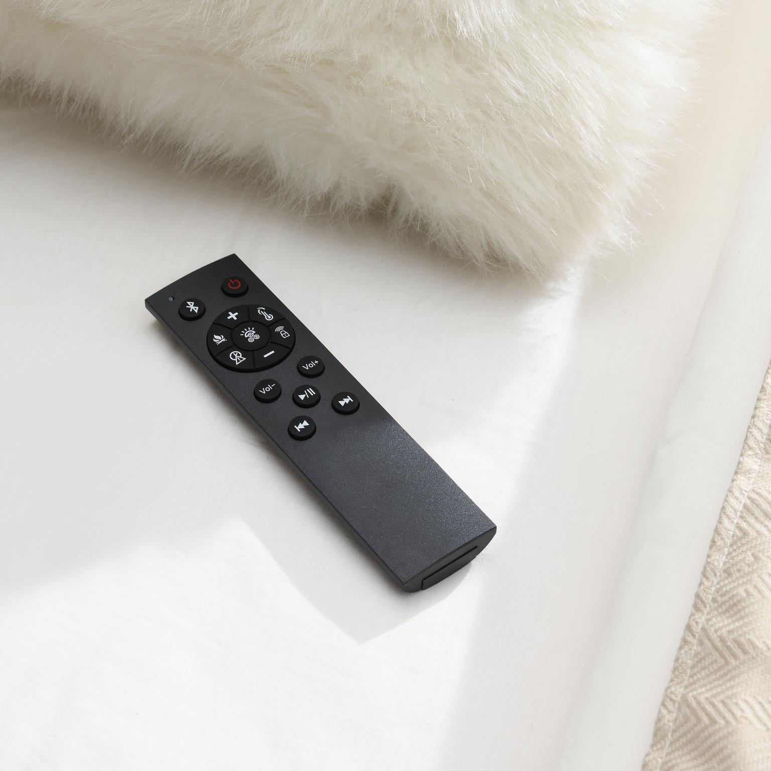 Black Velvet Bed W Fireplace Bluetooth Speaker USB — photo 6