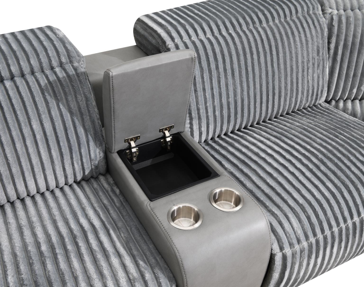 6 PC Gray Power Reclining Sectional W/Power Headrest — photo 2