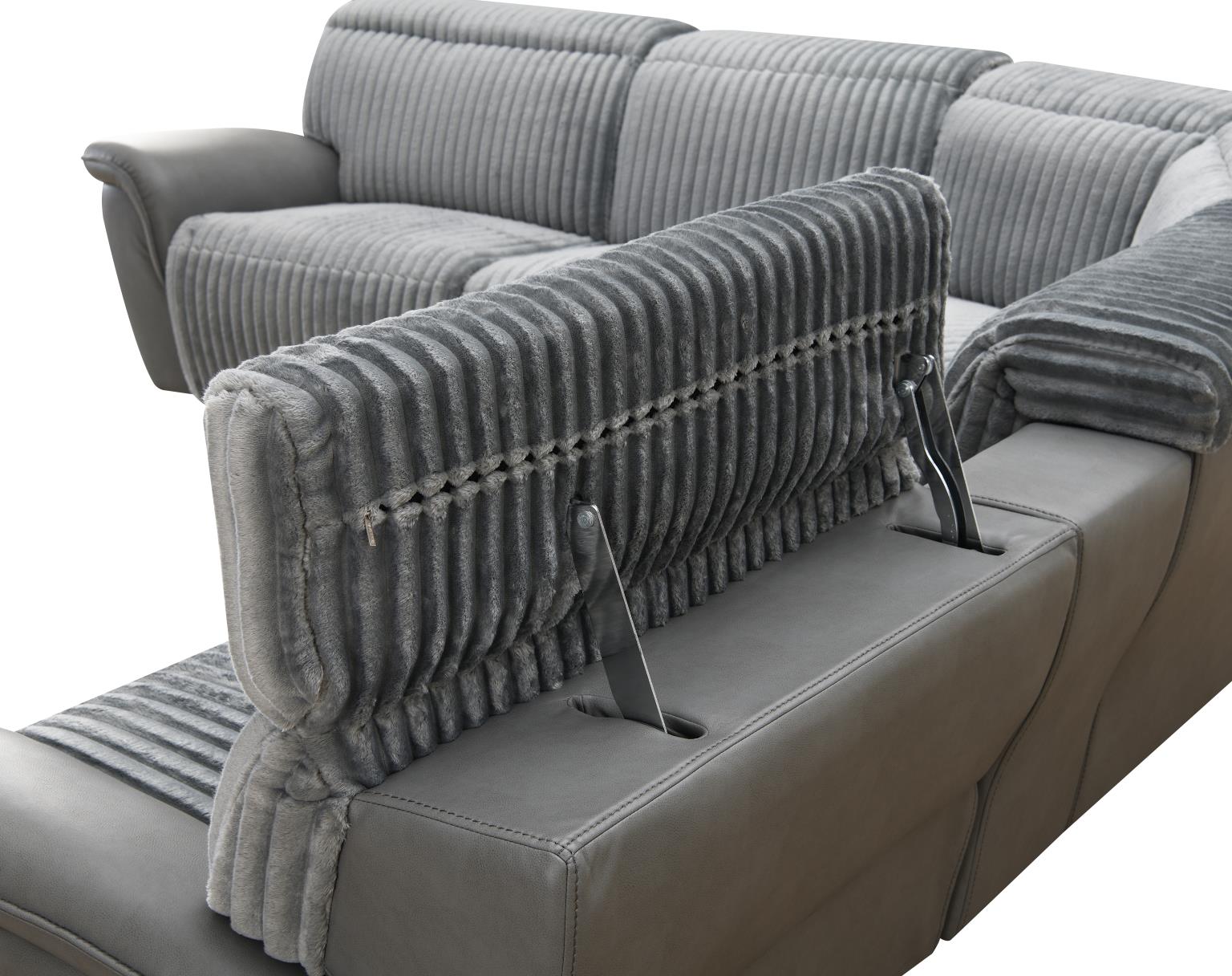 6 PC Gray Power Reclining Sectional W/Power Headrest — photo 4