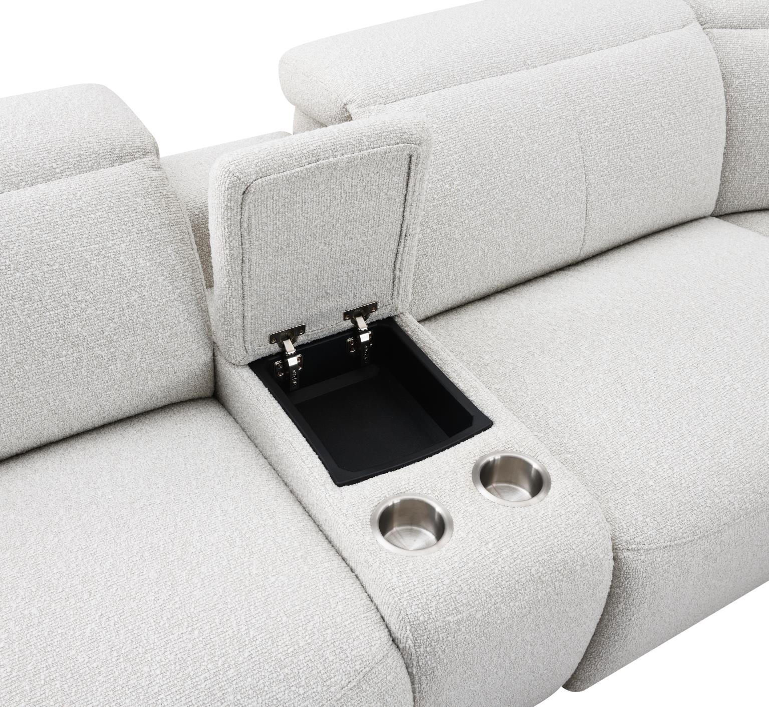 6 PC Beige Power Reclining Sectional W/Power Headrest — photo 2