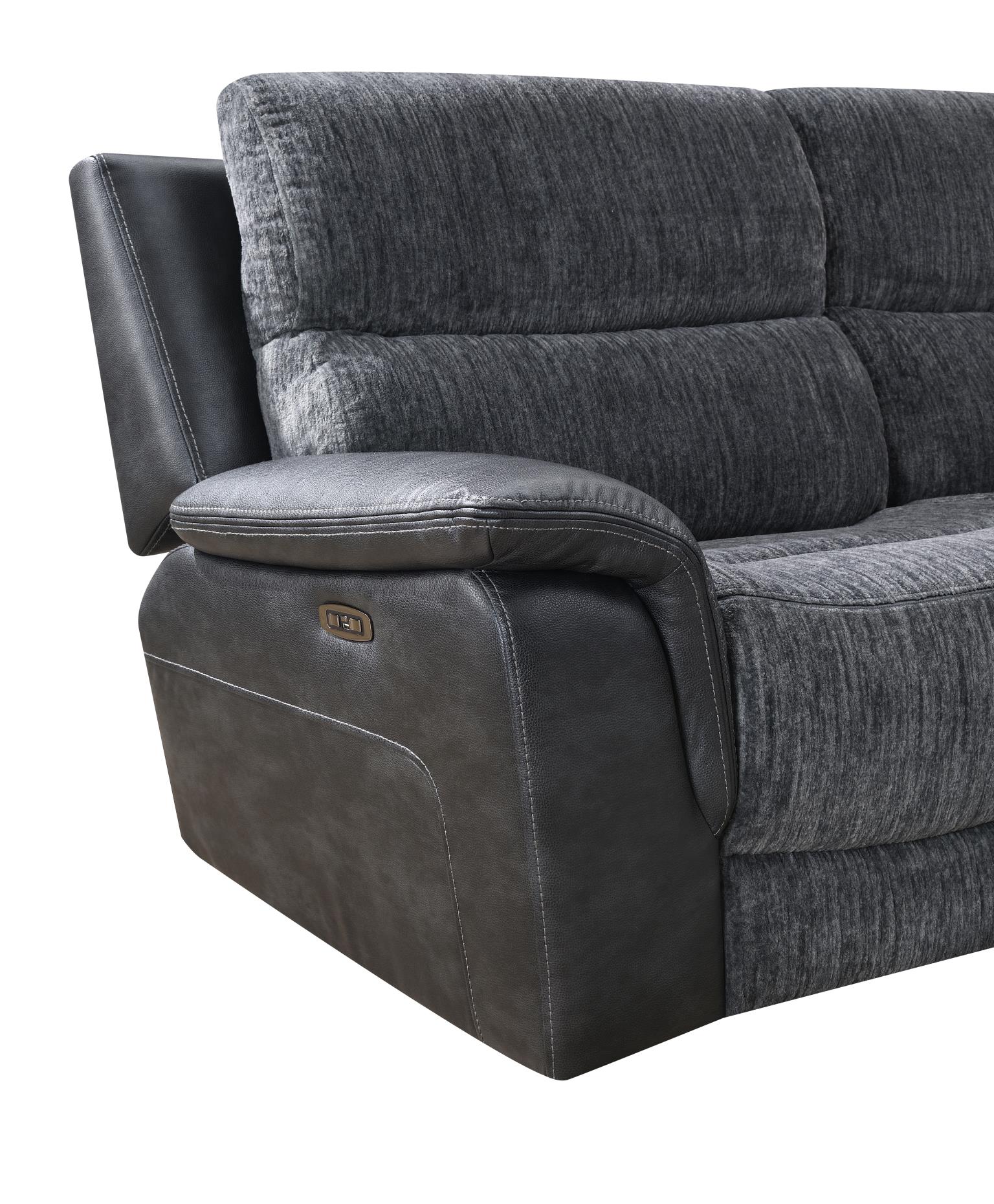 6 PC Dark Gray Power Reclining Sectional W/Power Headrest — photo 4