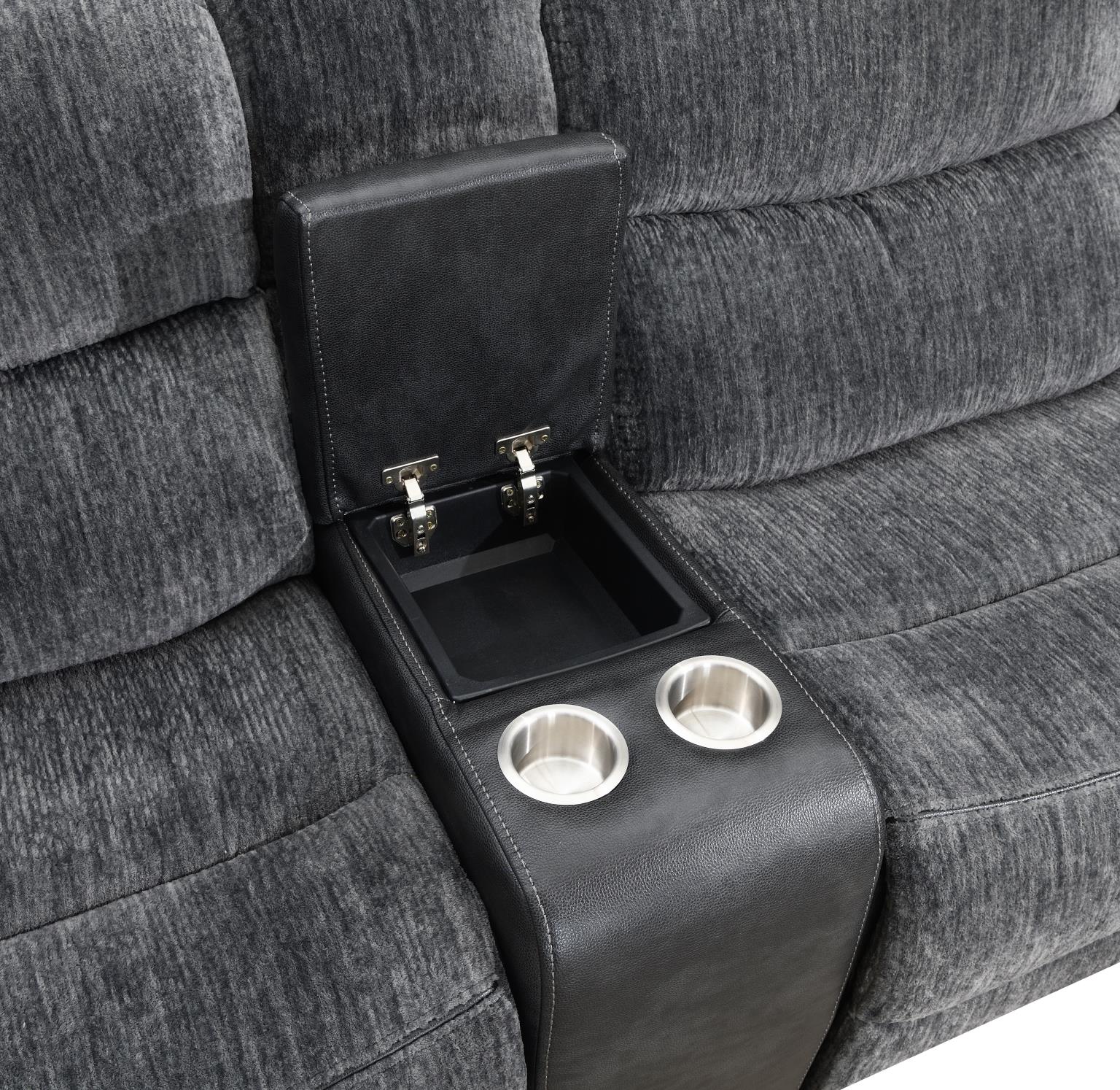 6 PC Dark Gray Power Reclining Sectional W/Power Headrest — photo 3