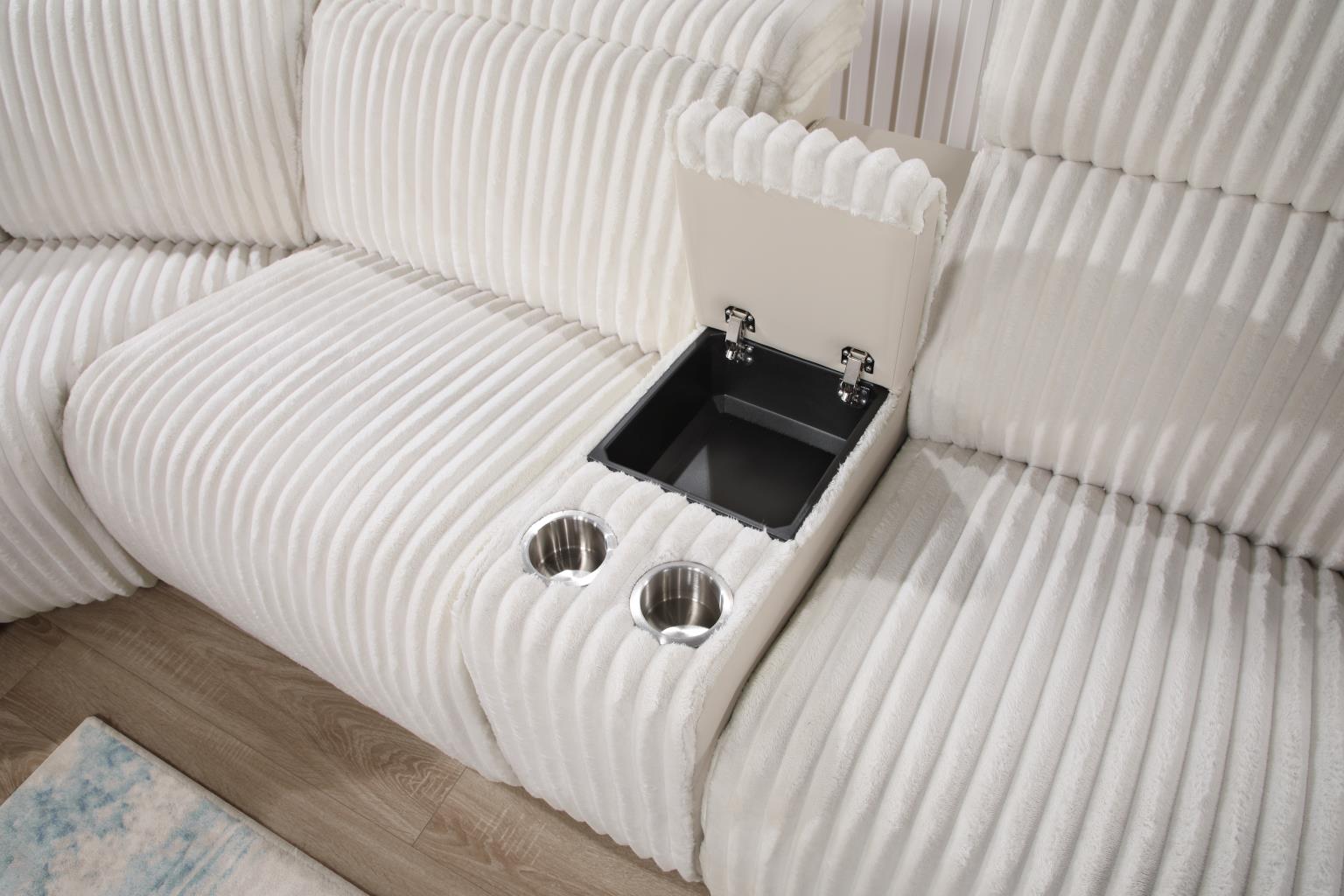6 PC White Power Reclining Sectional W/Power Headrest — photo 3