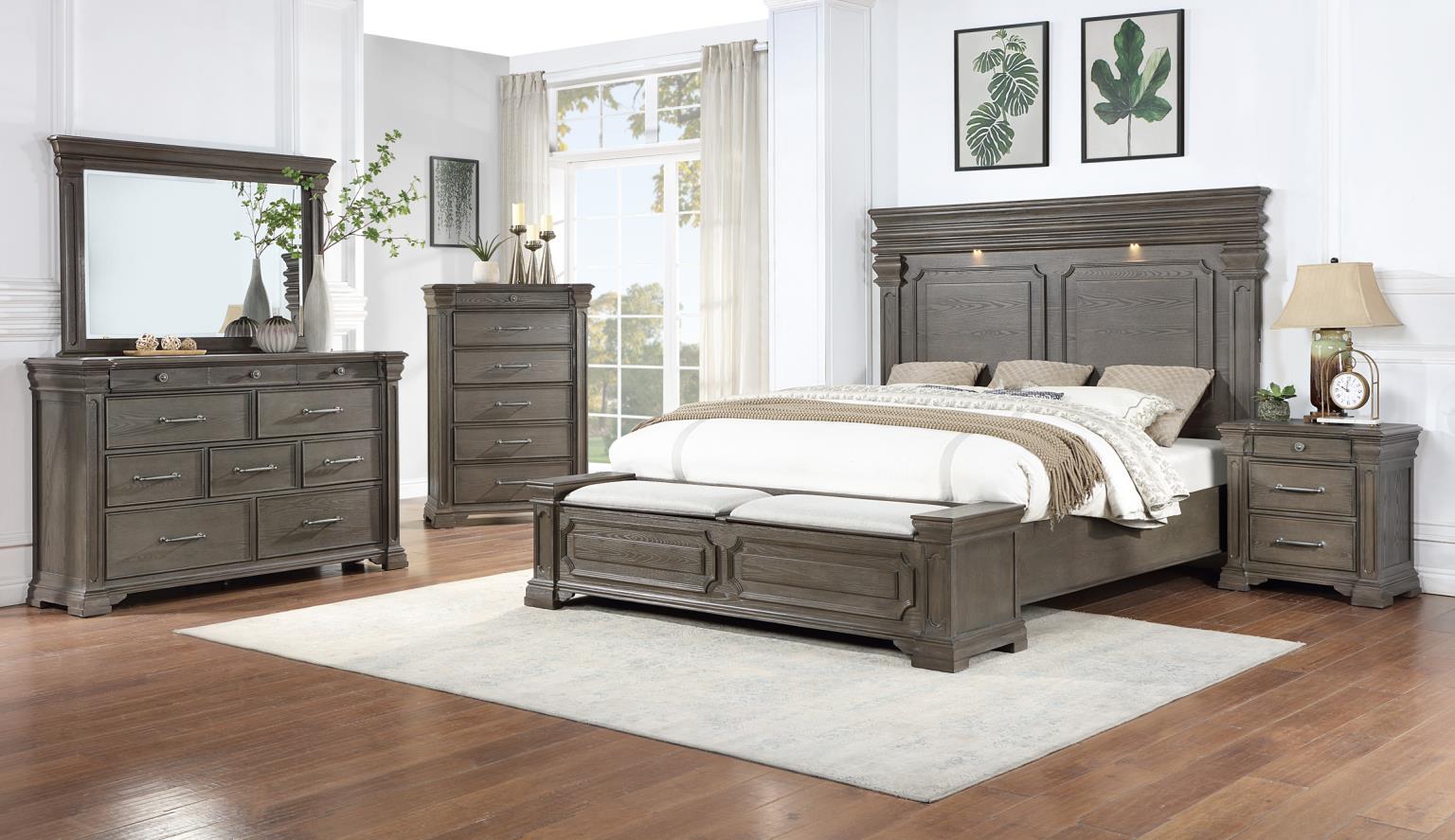 King Bed Frame - Dresser - Mirror - Chest - Nightstand