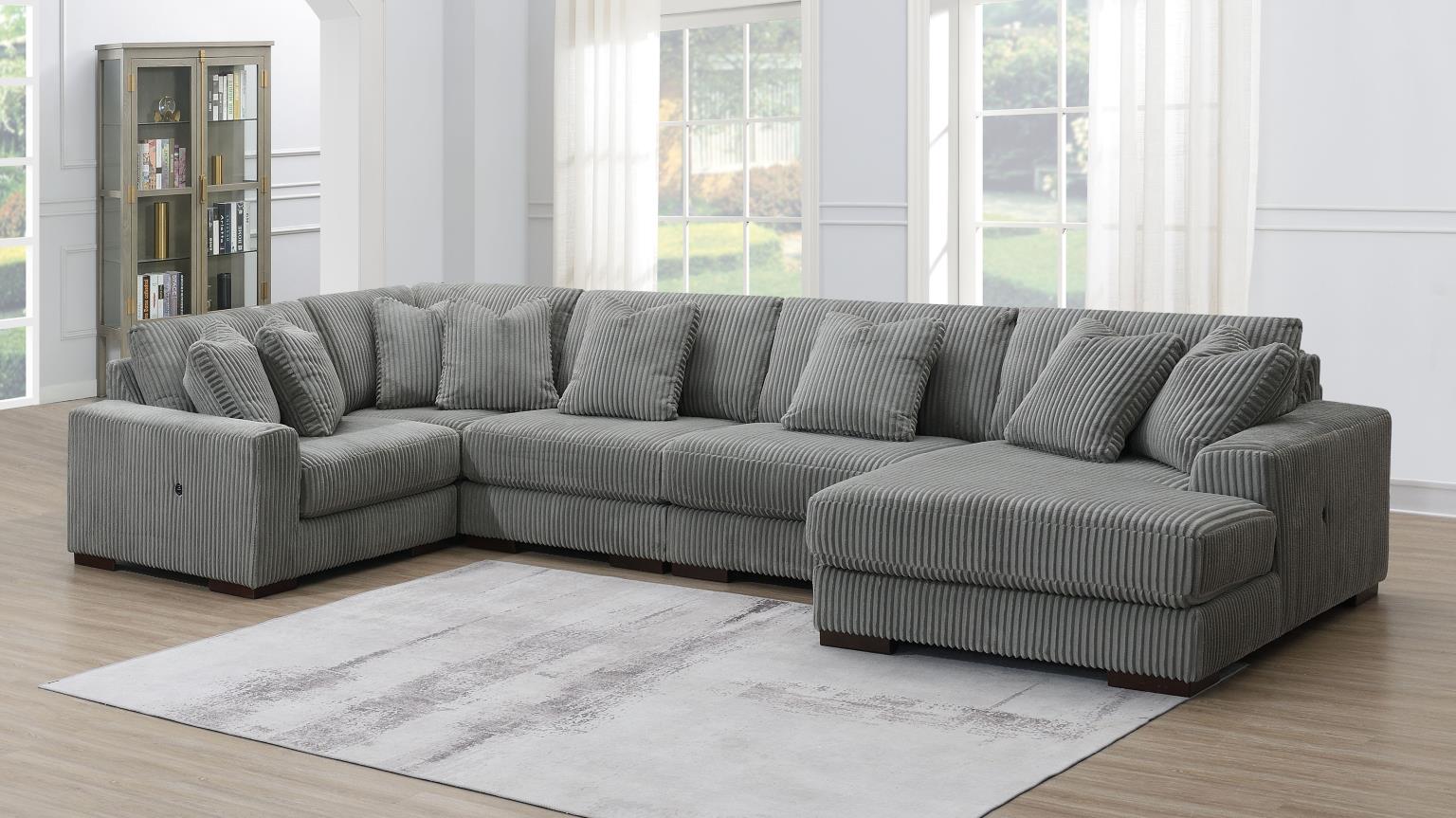6PC Set (2 Armless Chairs, 1 Console, 1 Right Chaise, 1 Laf Seat, 1 Wedge) — photo 11