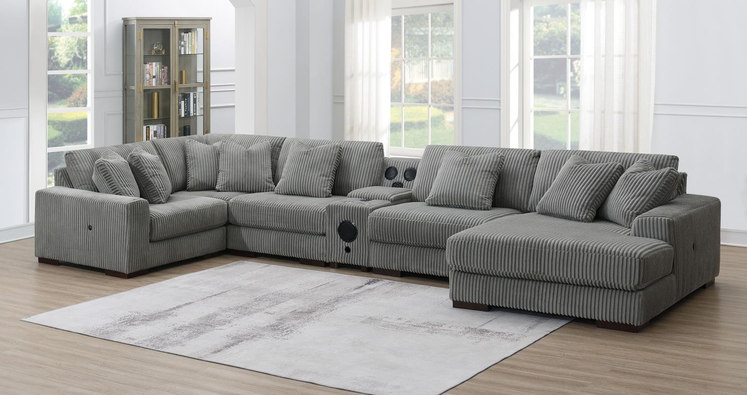 6PC Set (2 Armless Chairs, 1 Console, 1 Right Chaise, 1 Laf Seat, 1 Wedge) — photo 10