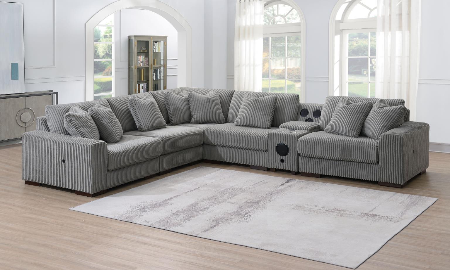 6PC Set (2 Armless Chairs, 1 Console, 1 Right Chaise, 1 Laf Seat, 1 Wedge) — photo 7