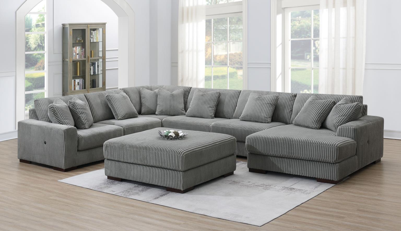 6PC Set (2 Armless Chairs, 1 Console, 1 Right Chaise, 1 Laf Seat, 1 Wedge) — photo 5