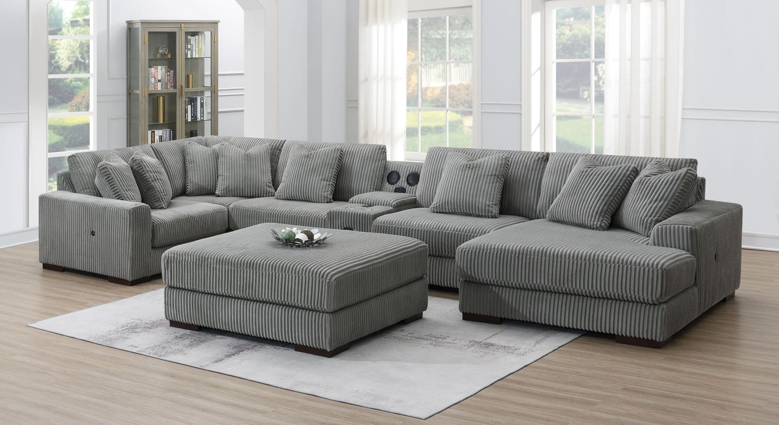 6PC Set (2 Armless Chairs, 1 Console, 1 Right Chaise, 1 Laf Seat, 1 Wedge) — photo 3