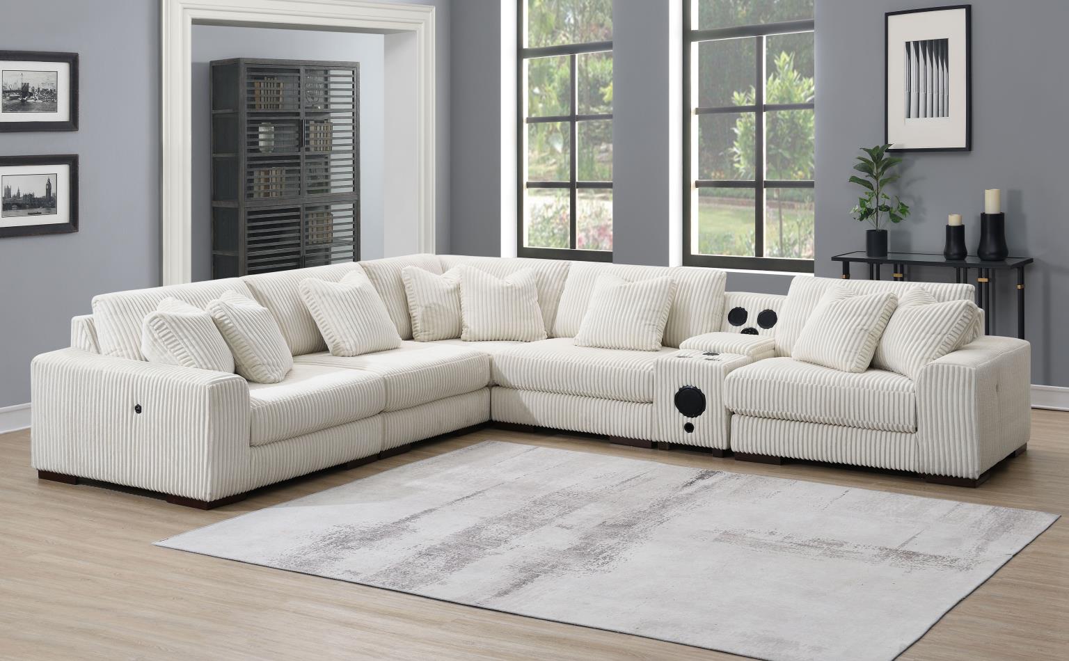 6PC Set (2 Armless Chairs, 1 Console, 1 Right Chaise, 1 Laf Seat, 1 Wedge) — photo 9