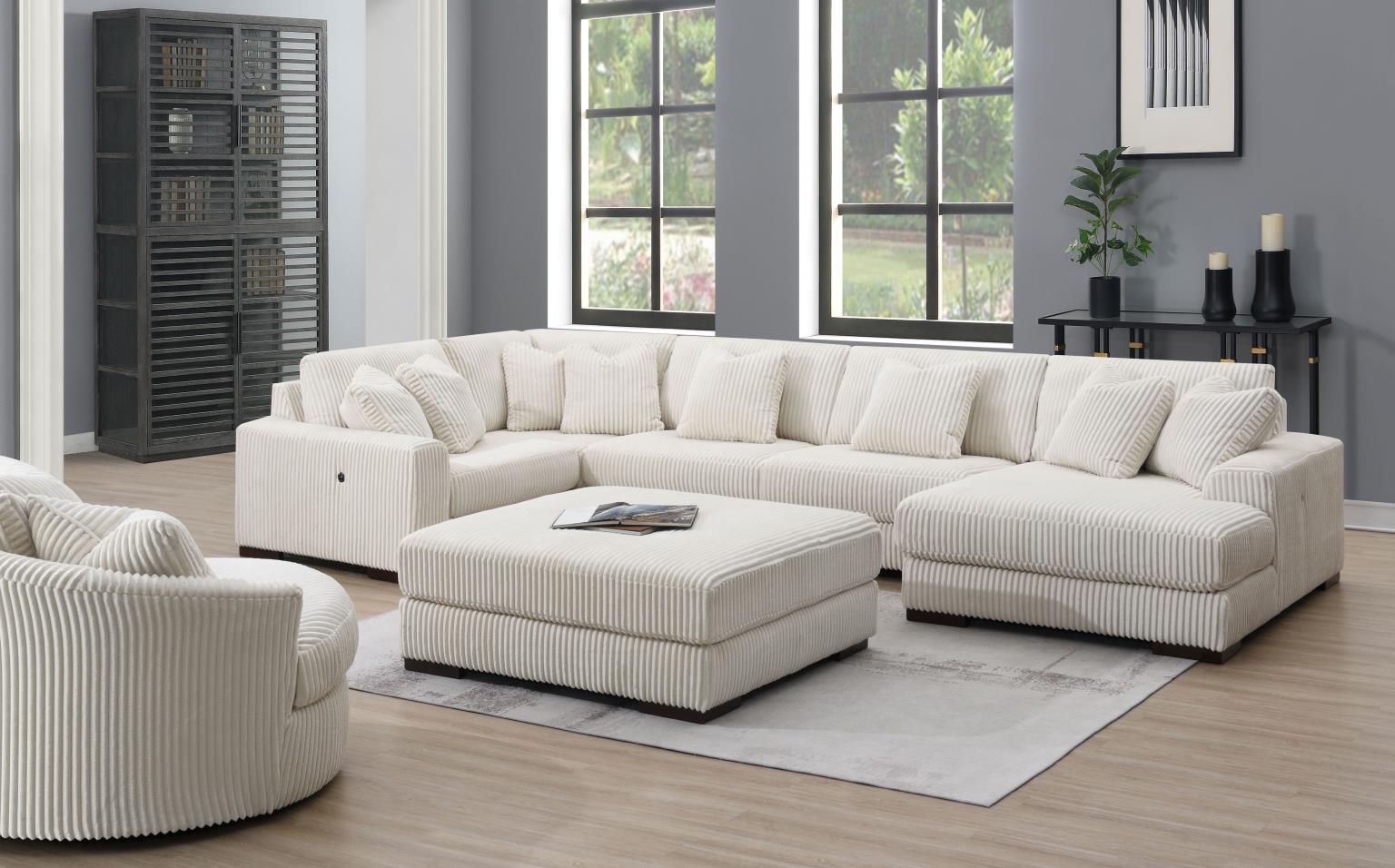 6PC Set (2 Armless Chairs, 1 Console, 1 Right Chaise, 1 Laf Seat, 1 Wedge) — photo 8