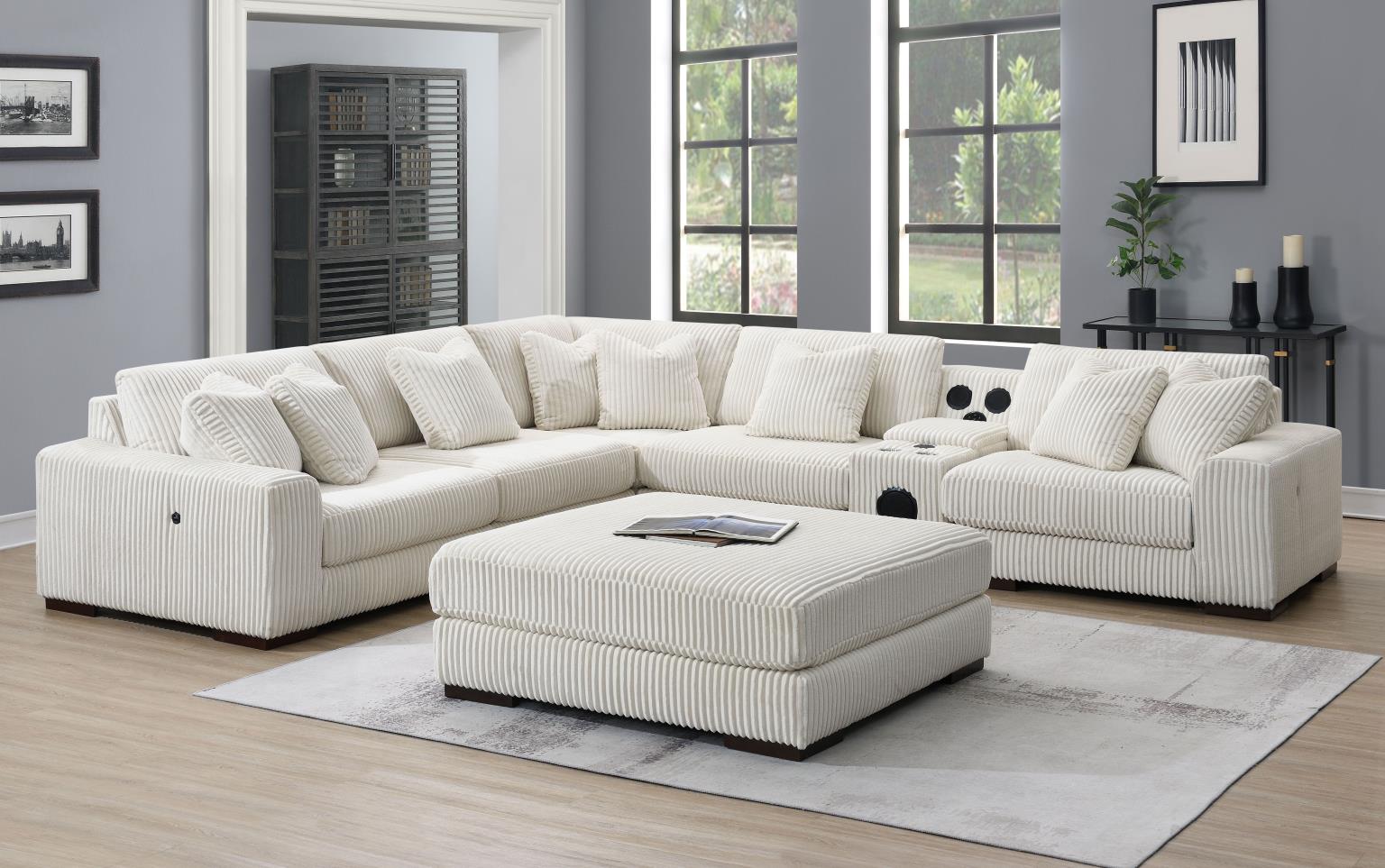 6PC Set (2 Armless Chairs, 1 Console, 1 Right Chaise, 1 Laf Seat, 1 Wedge) — photo 7