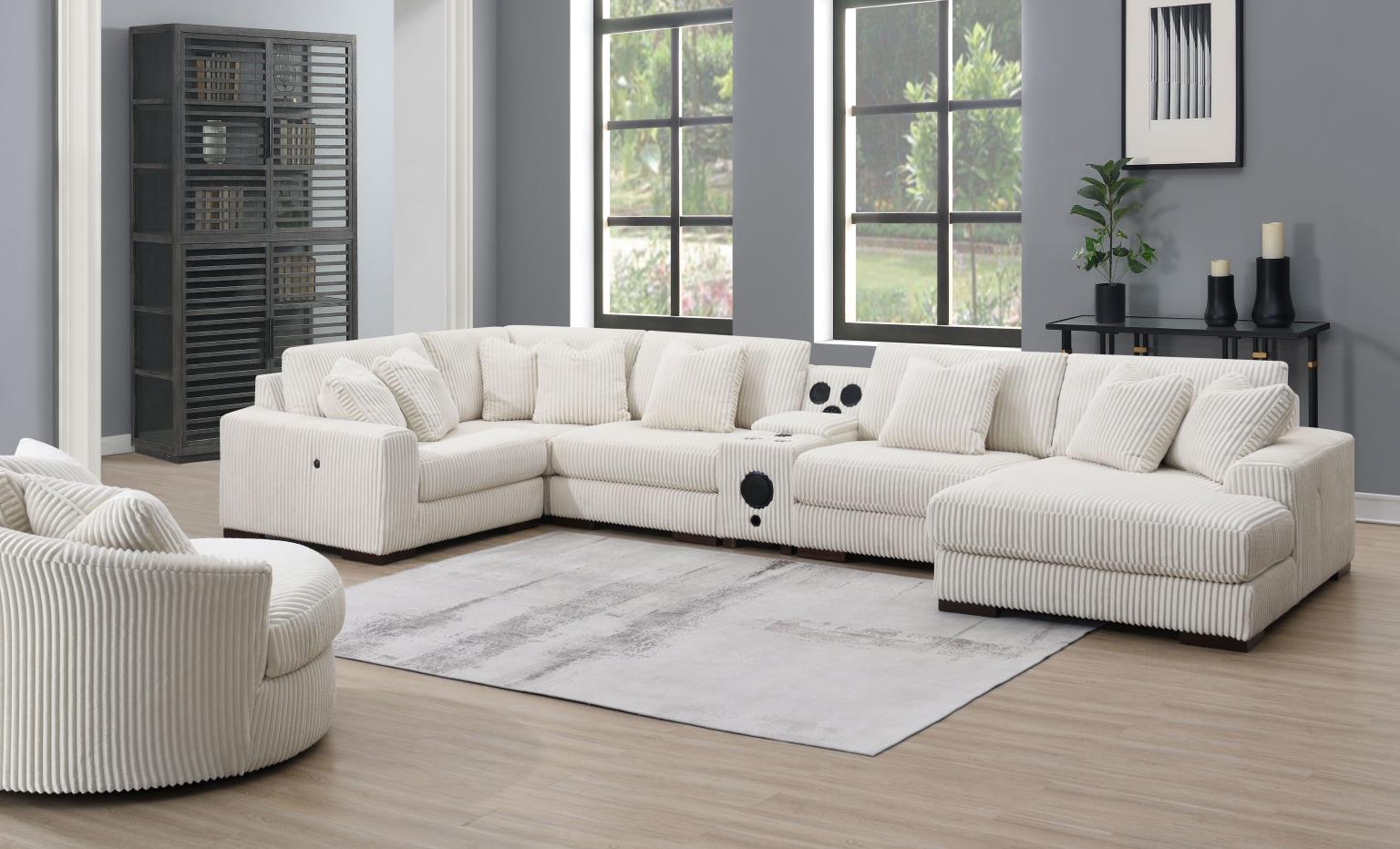 6PC Set (2 Armless Chairs, 1 Console, 1 Right Chaise, 1 Laf Seat, 1 Wedge) — photo 6