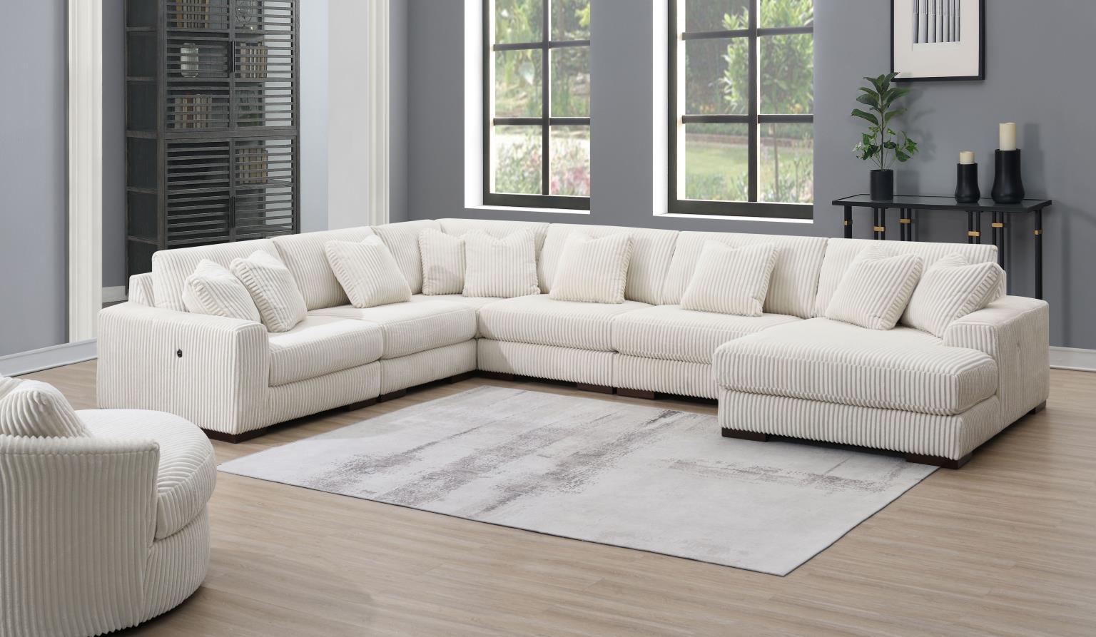 6PC Set (2 Armless Chairs, 1 Console, 1 Right Chaise, 1 Laf Seat, 1 Wedge) — photo 5