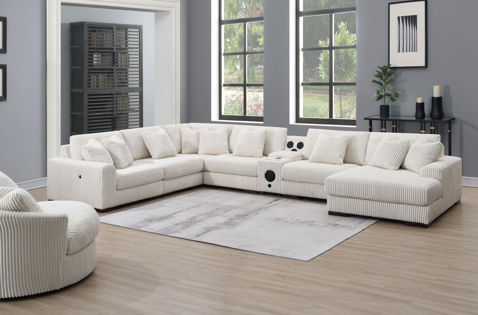 6PC Set (2 Armless Chairs, 1 Console, 1 Right Chaise, 1 Laf Seat, 1 Wedge) — photo 4