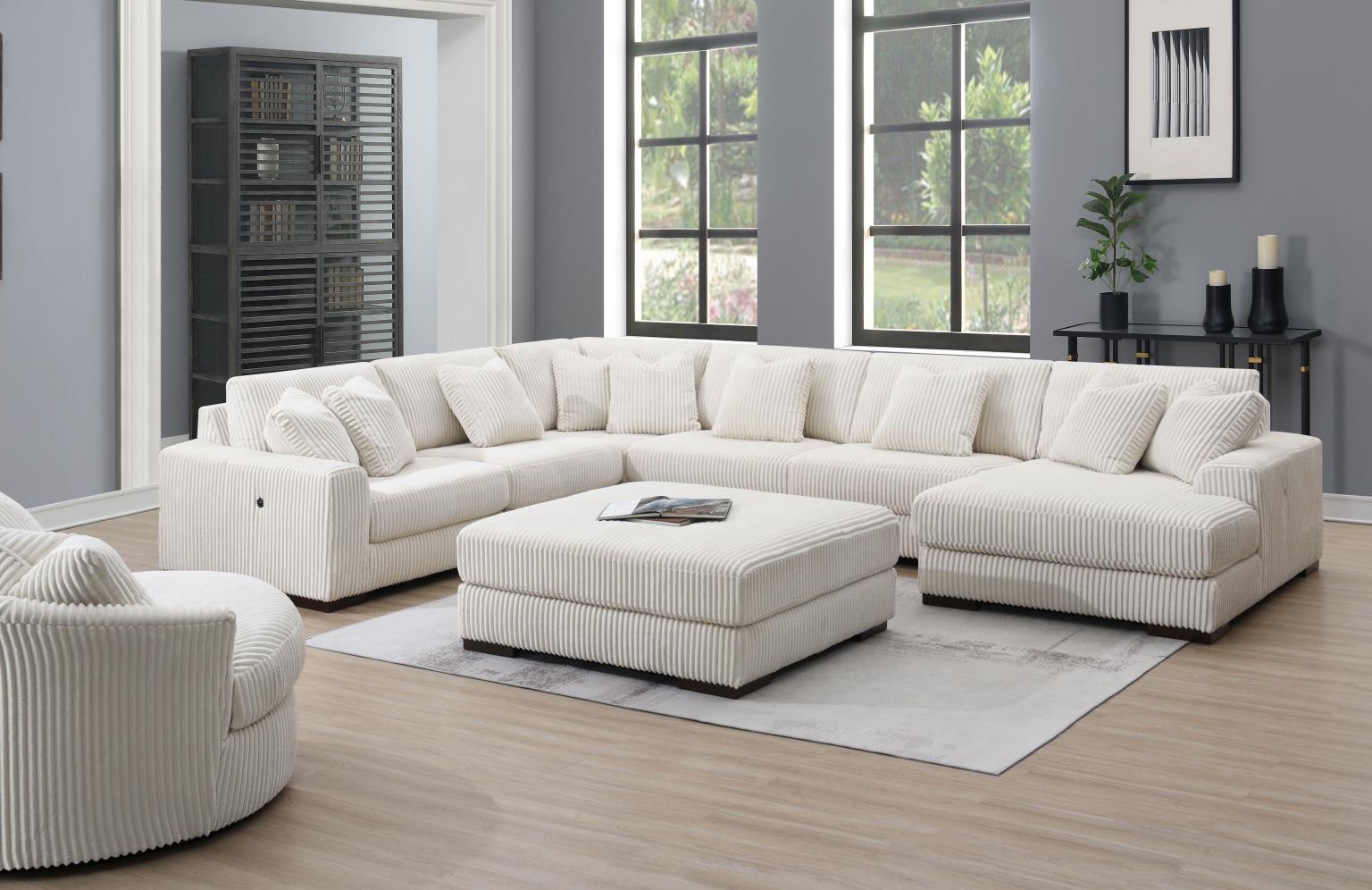 6PC Set (2 Armless Chairs, 1 Console, 1 Right Chaise, 1 Laf Seat, 1 Wedge) — photo 3