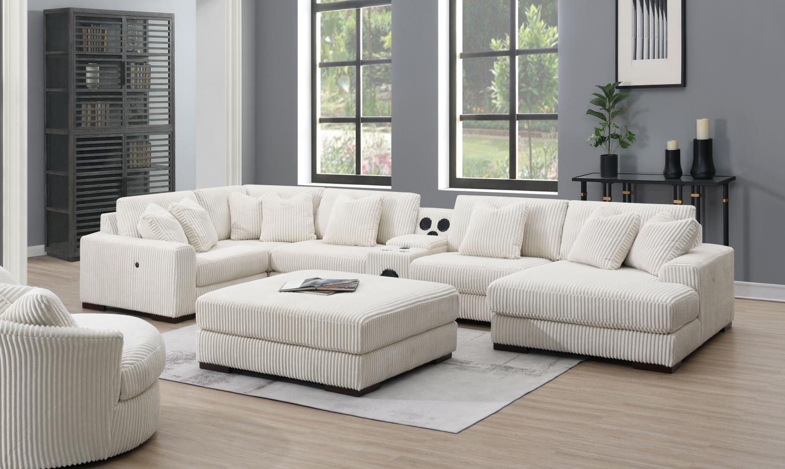 6PC Set (2 Armless Chairs, 1 Console, 1 Right Chaise, 1 Laf Seat, 1 Wedge) — photo 2