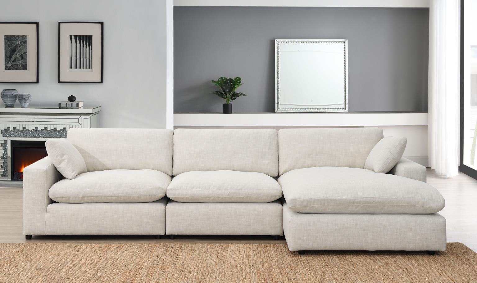 6PC Set (3 Armless Chairs, 1 Right Chaise, 1 Laf Seat, 1 Wedge) — photo 6