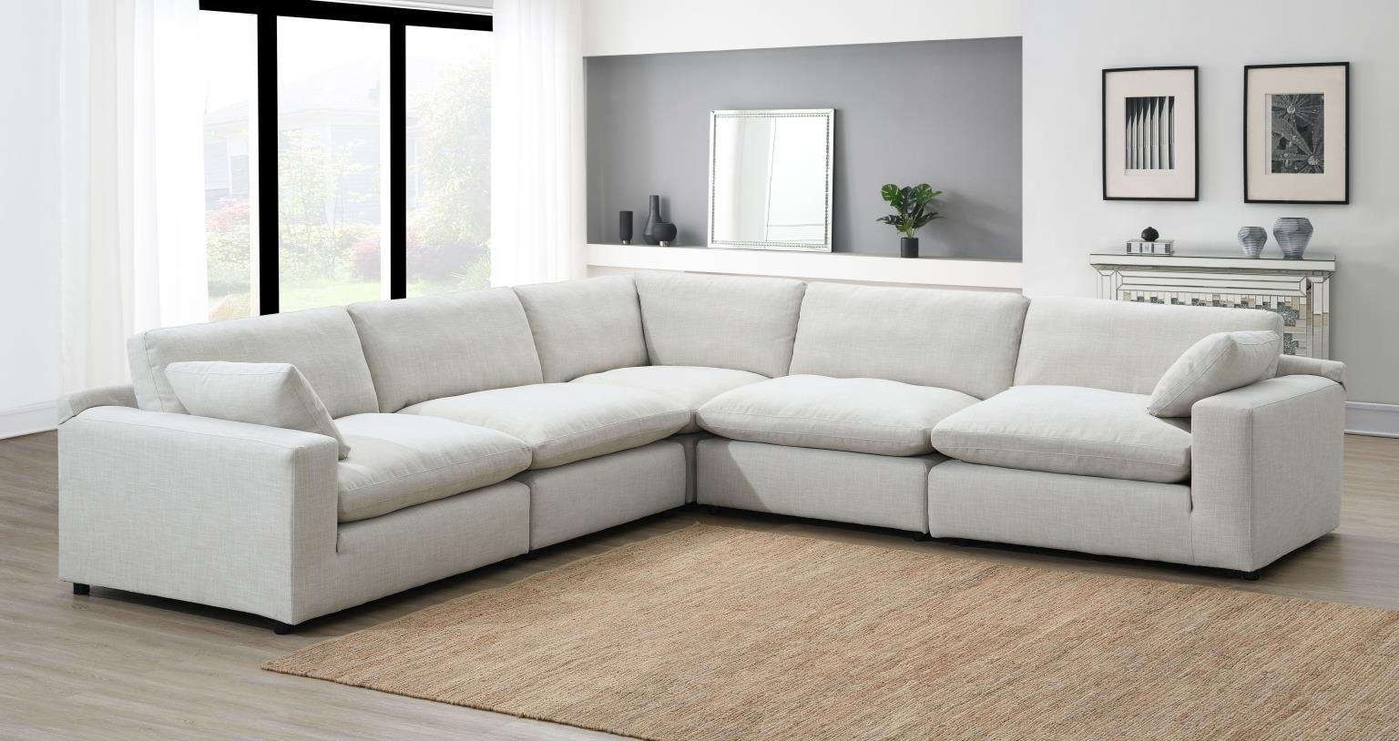 6PC Set (3 Armless Chairs, 1 Right Chaise, 1 Laf Seat, 1 Wedge) — photo 5