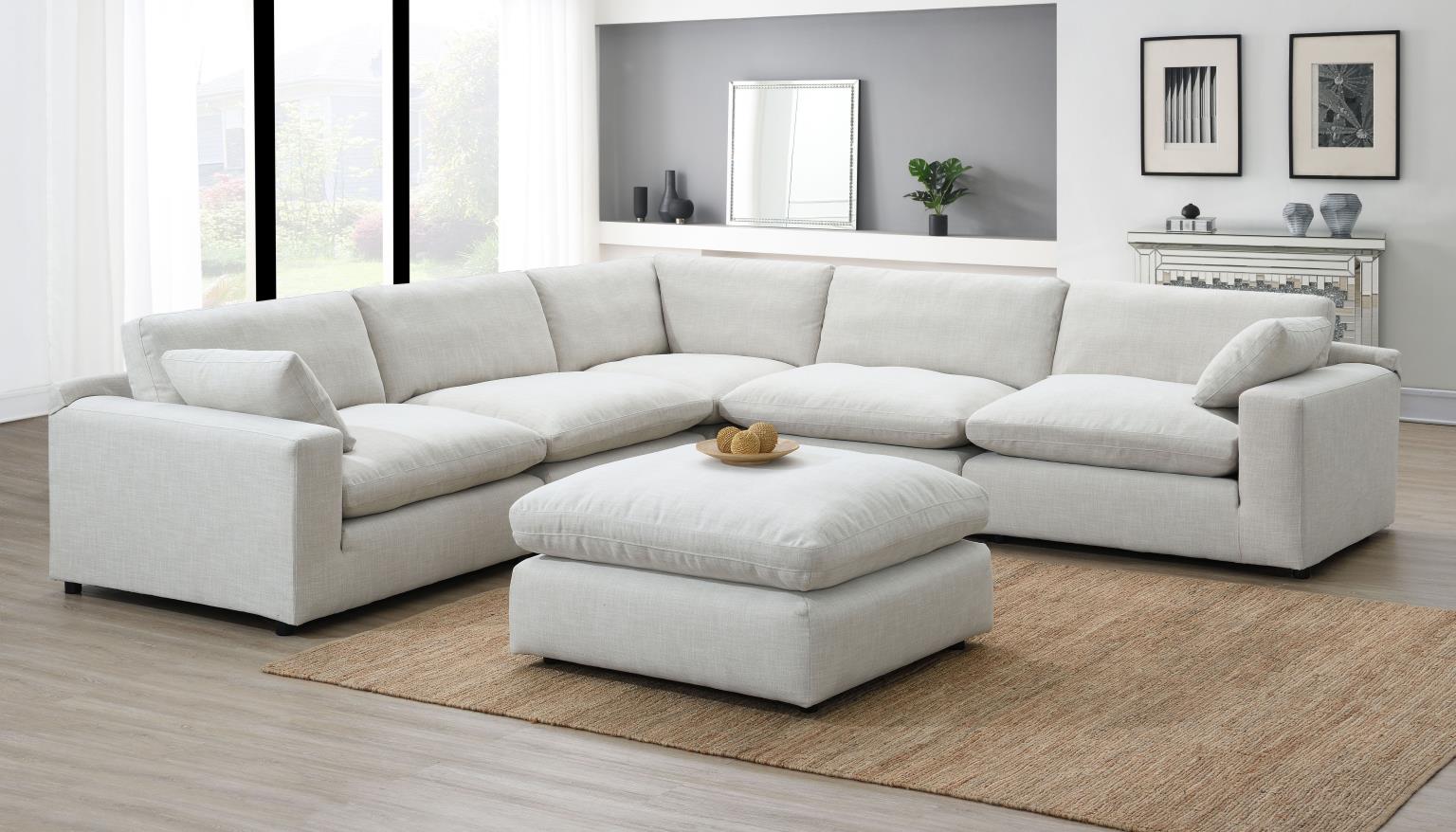 6PC Set (3 Armless Chairs, 1 Right Chaise, 1 Laf Seat, 1 Wedge) — photo 3