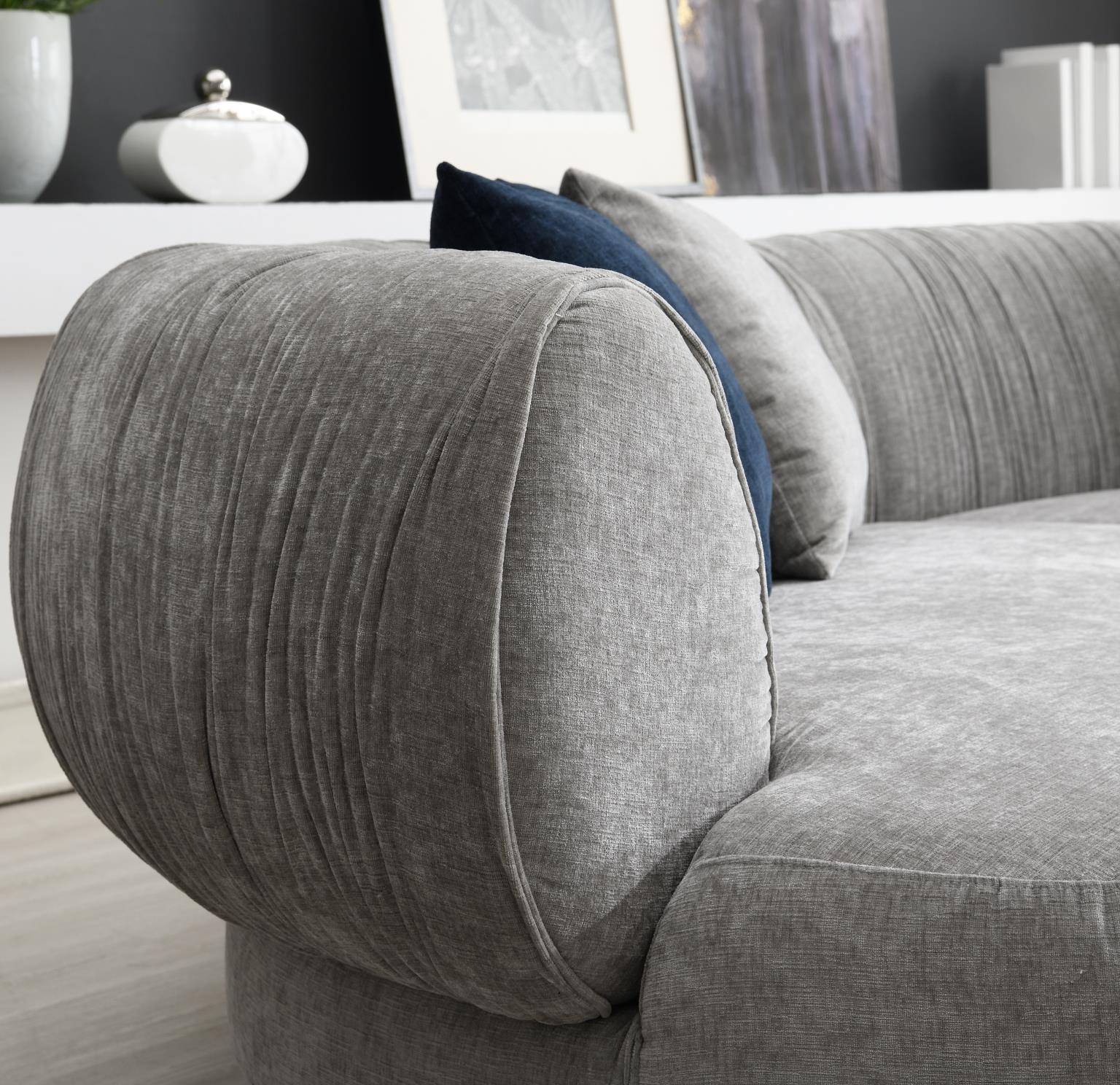 Gray Modern Curved Sofa — photo 7