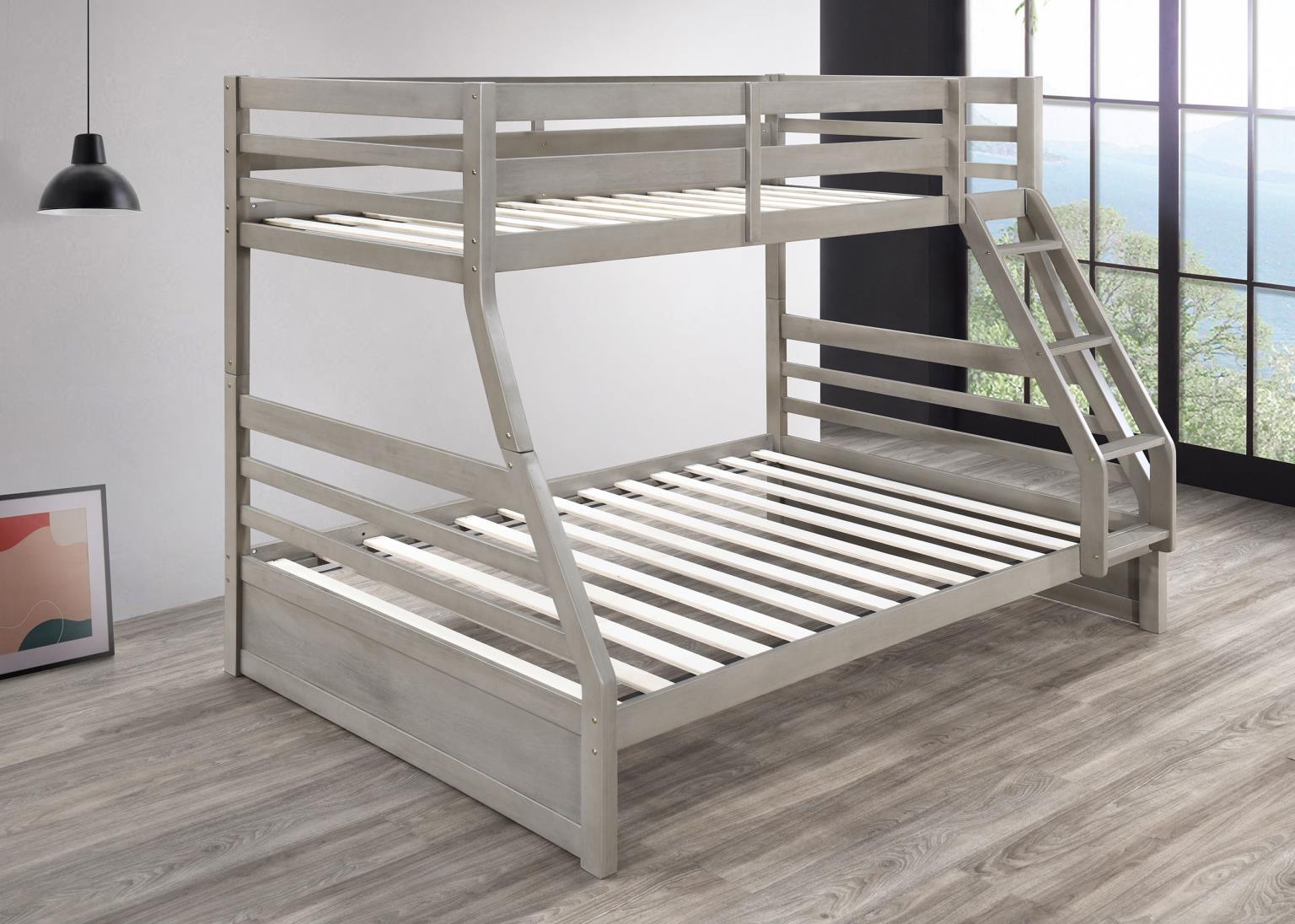 Light Gray Twin/Full Bunk Bed — photo 5