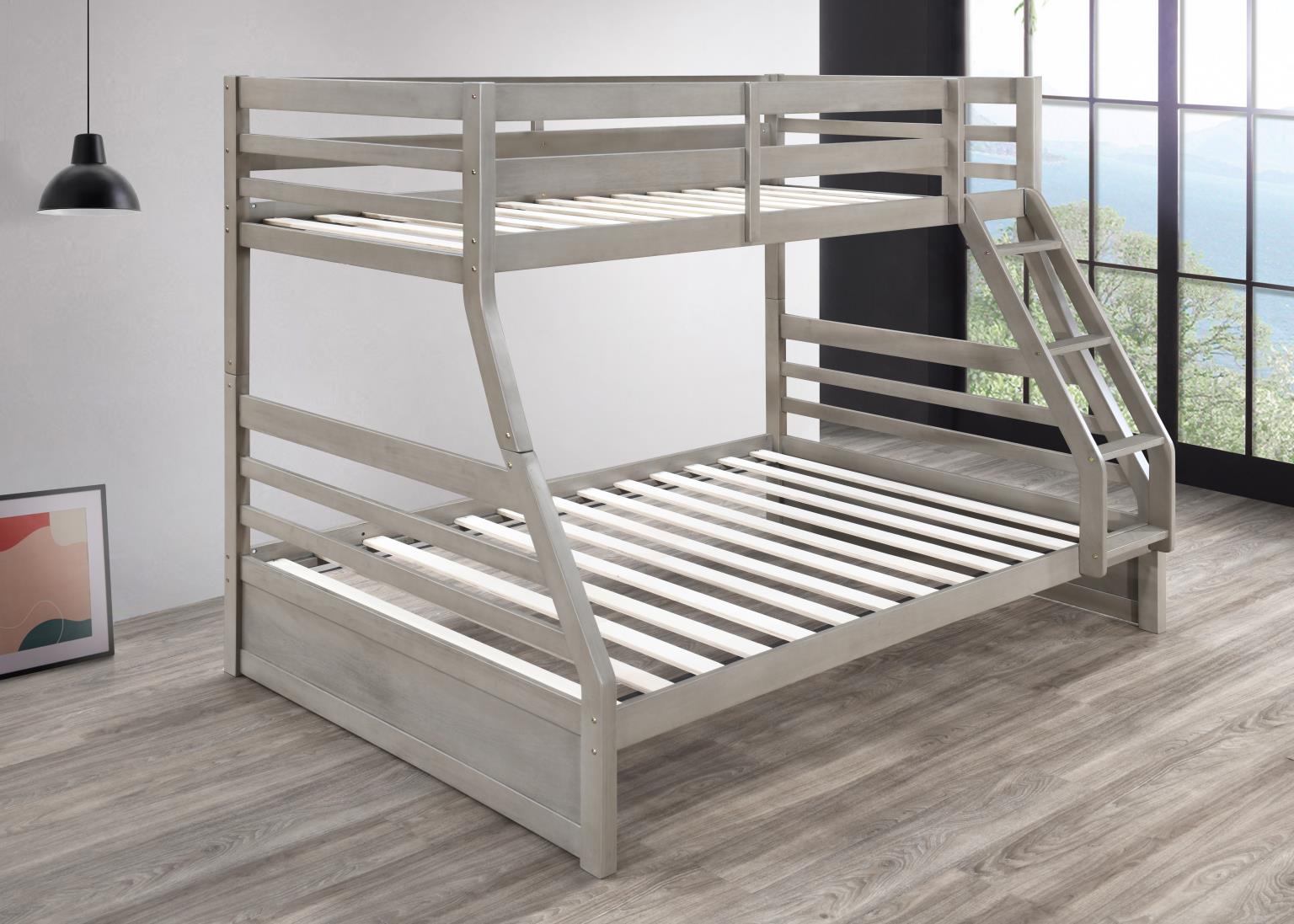 Light Gray Twin/Full Bunk Bed — photo 6