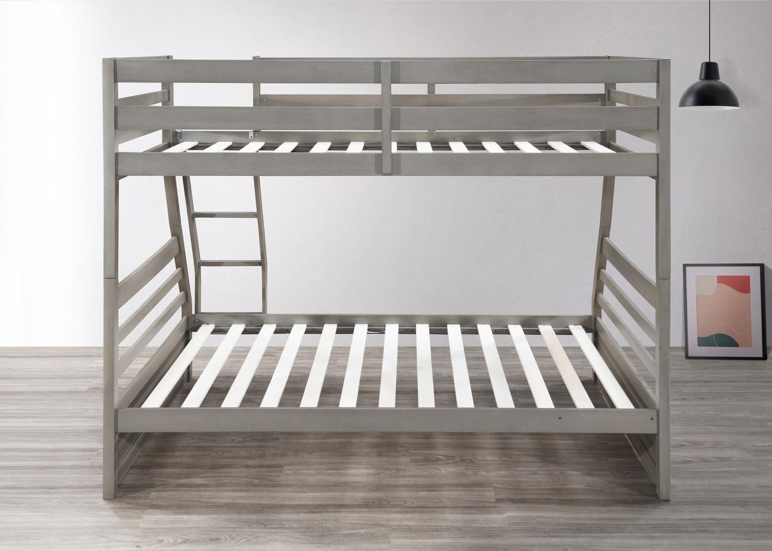 Light Gray Twin/Full Bunk Bed — photo 7