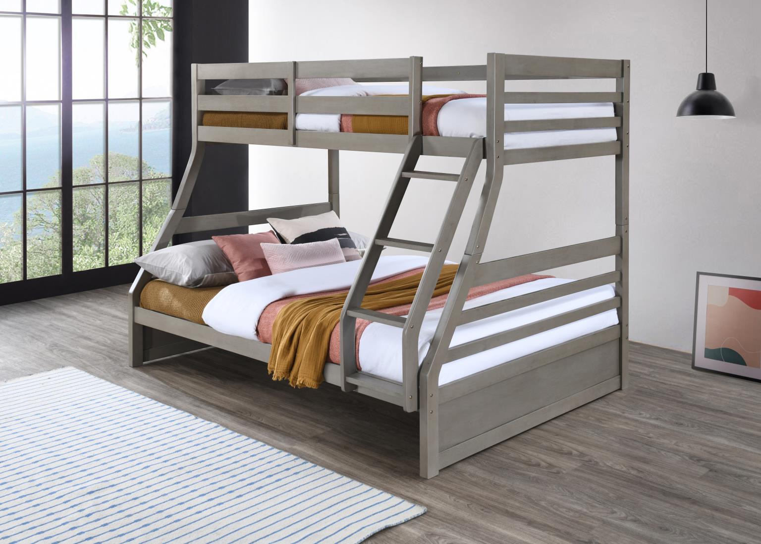 Light Gray Twin/Full Bunk Bed — photo 4