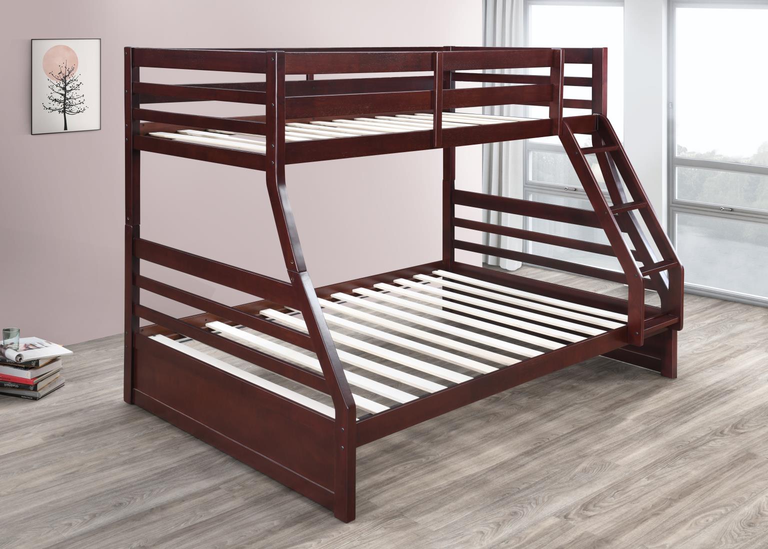 Dark Brown Twin/Full Bunk Bed — photo 3